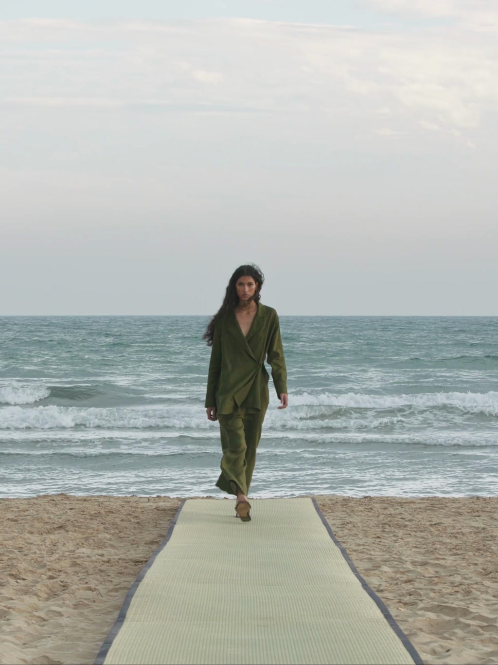 Americana kimono 100% lino - VERDE