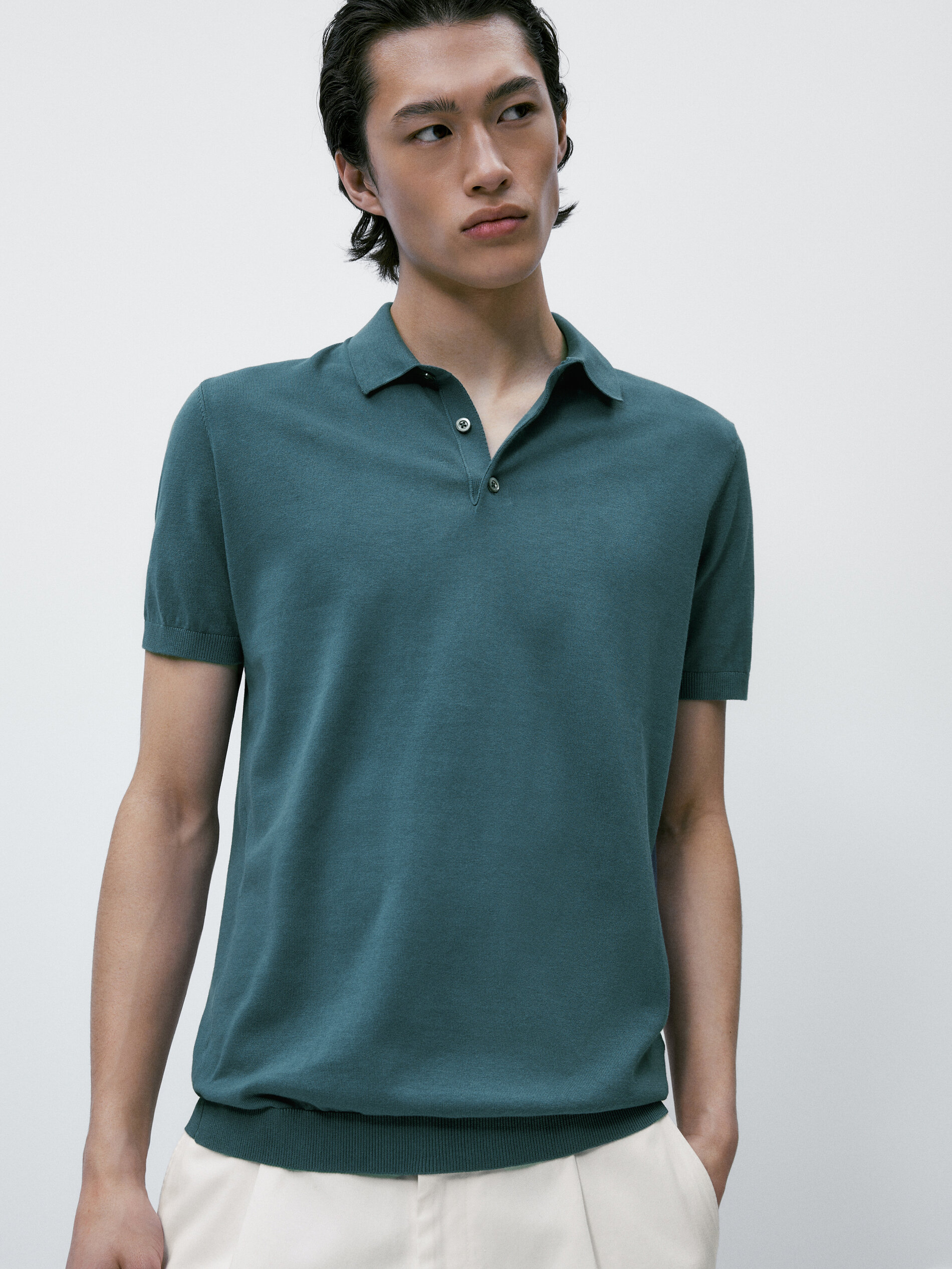 Jersey polo manga corta algodón - Azul oscuro