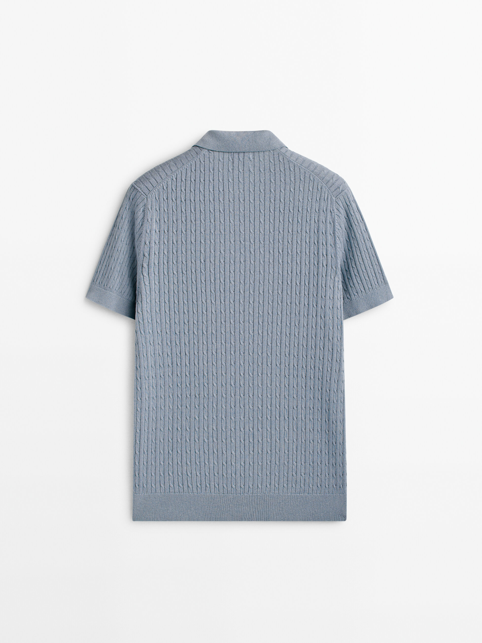 Jersey polo punto cable - AZUL