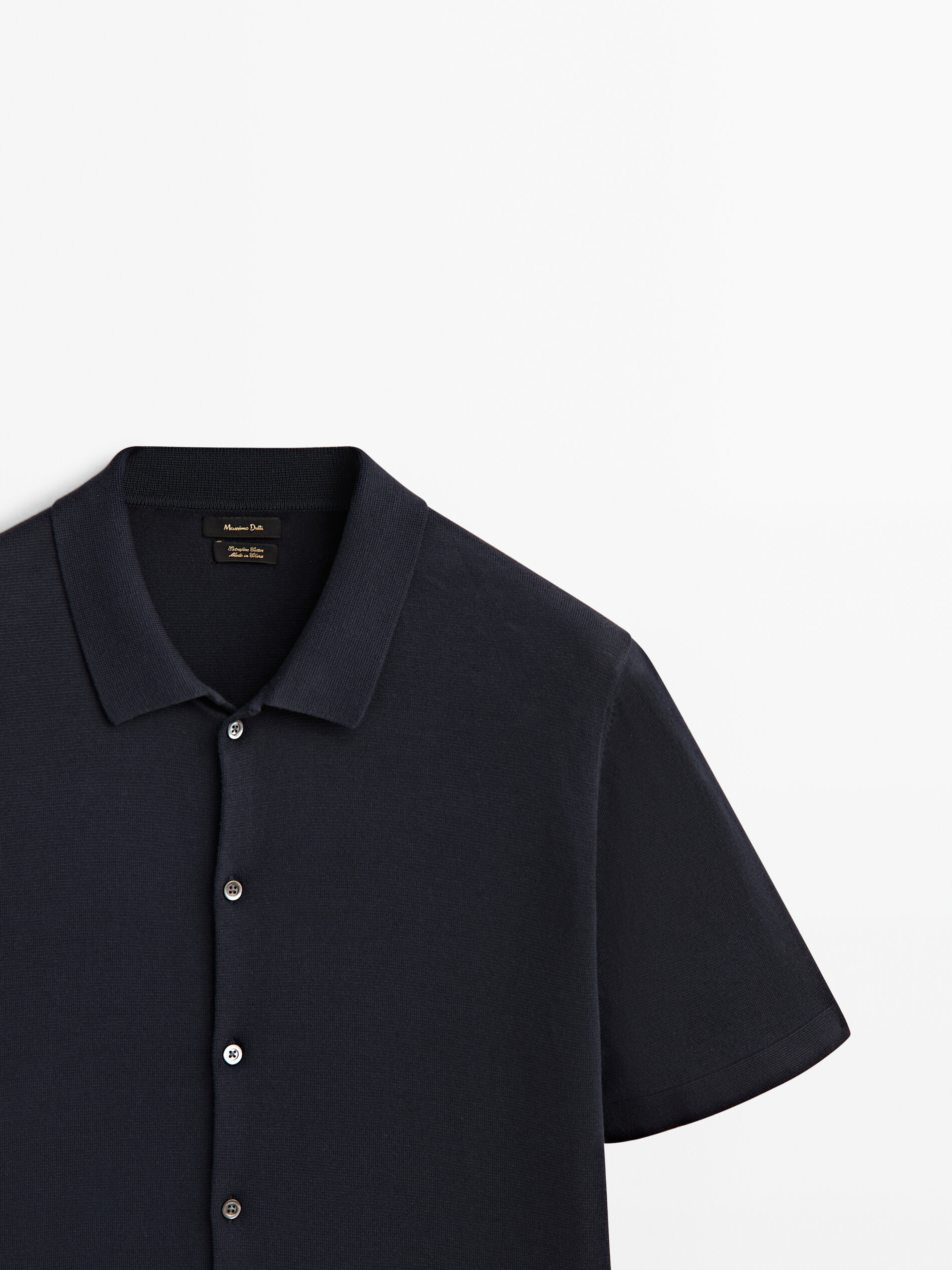 Camisa punto milano manga corta - AZUL MARINO