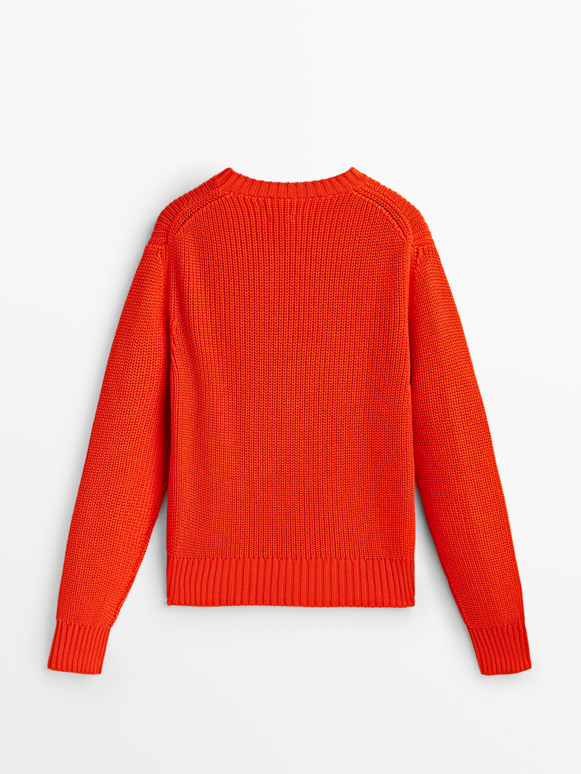 Jersey cuello redondo punto perlado - ROJO