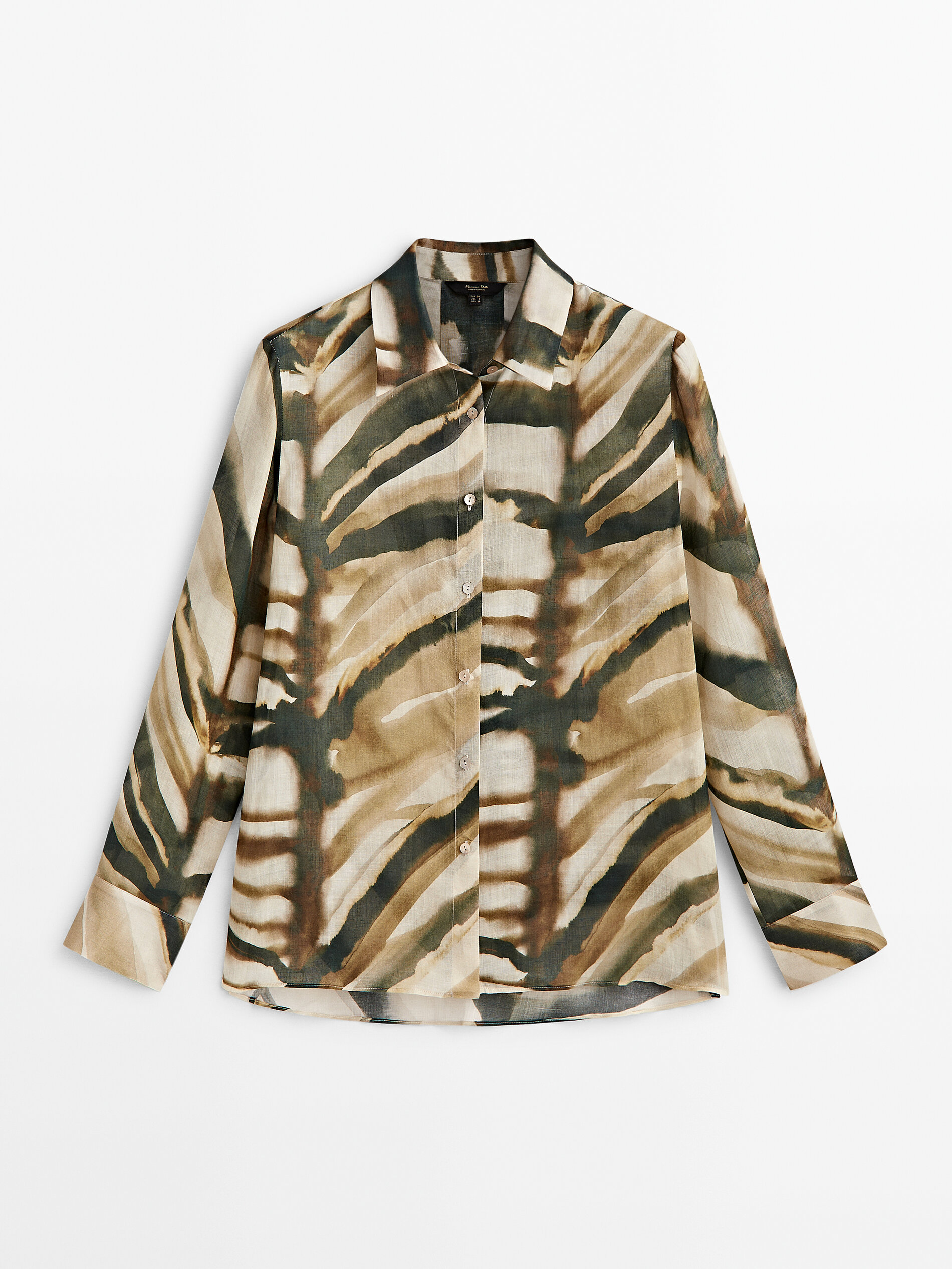 Camisa estampada 100% ramio - VERDE