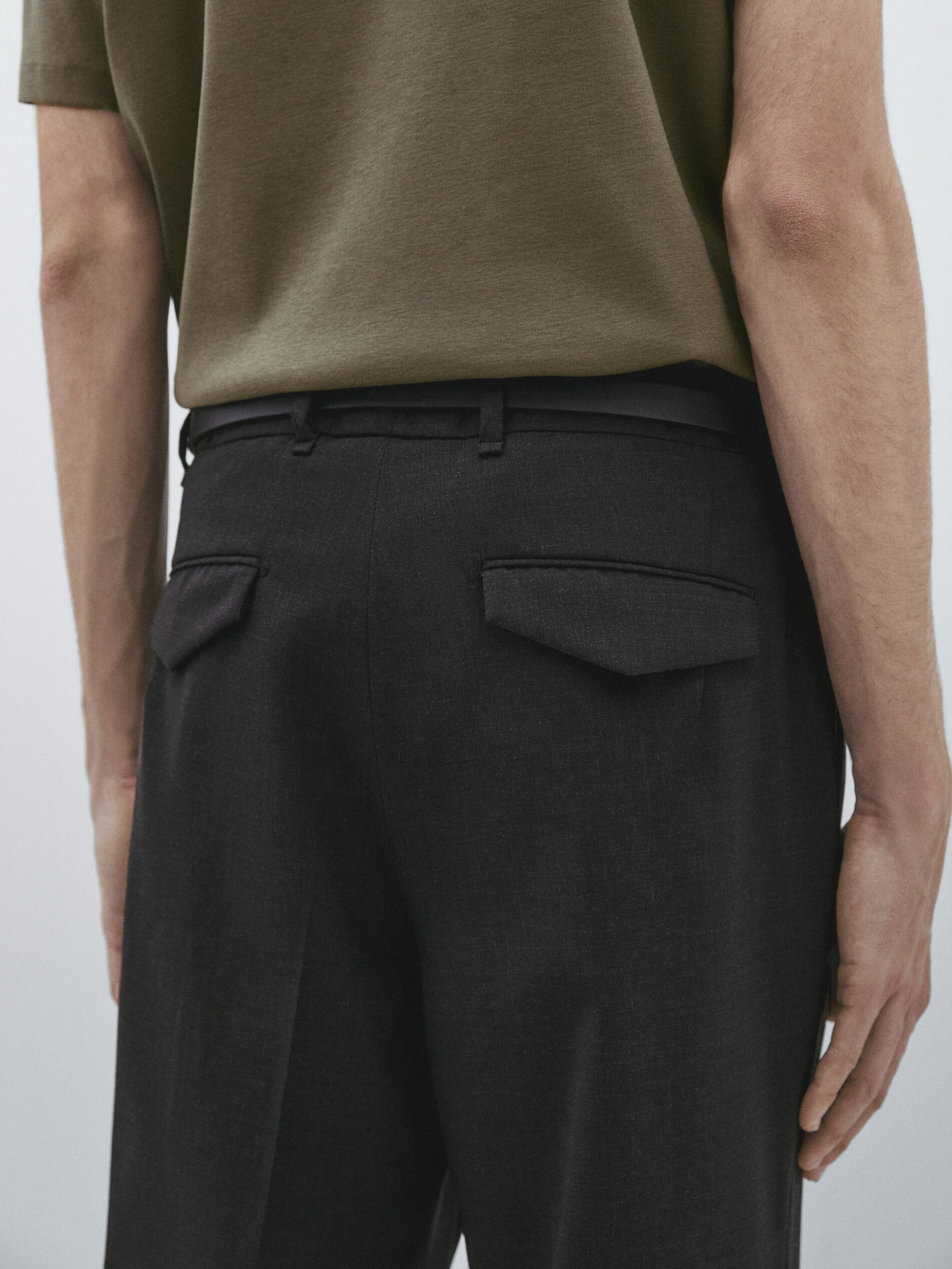 Pantalón pinzas canvas tapered fit -Studio - MARENGO