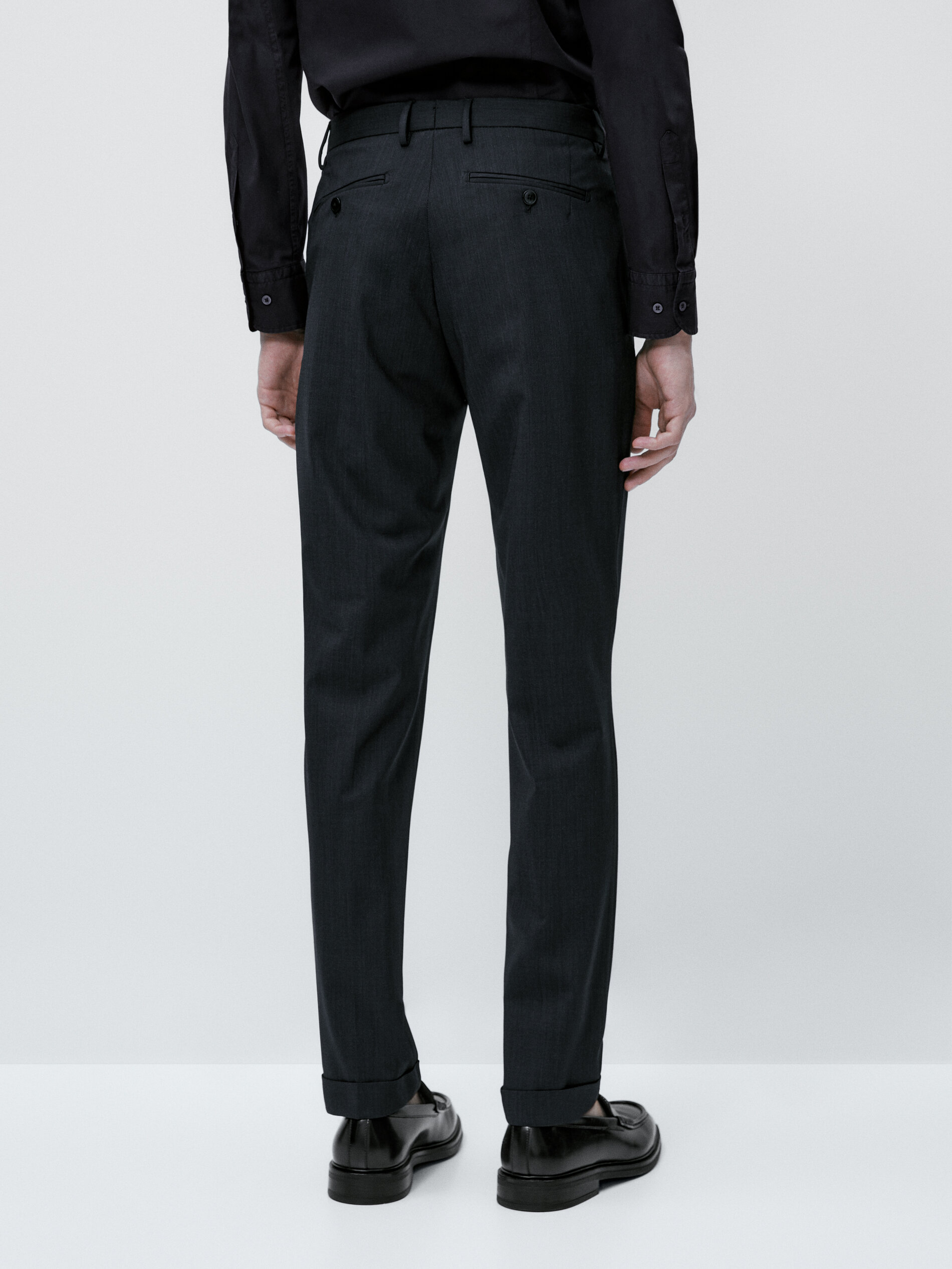 Pantalón traje mezcla lana - INDIGO