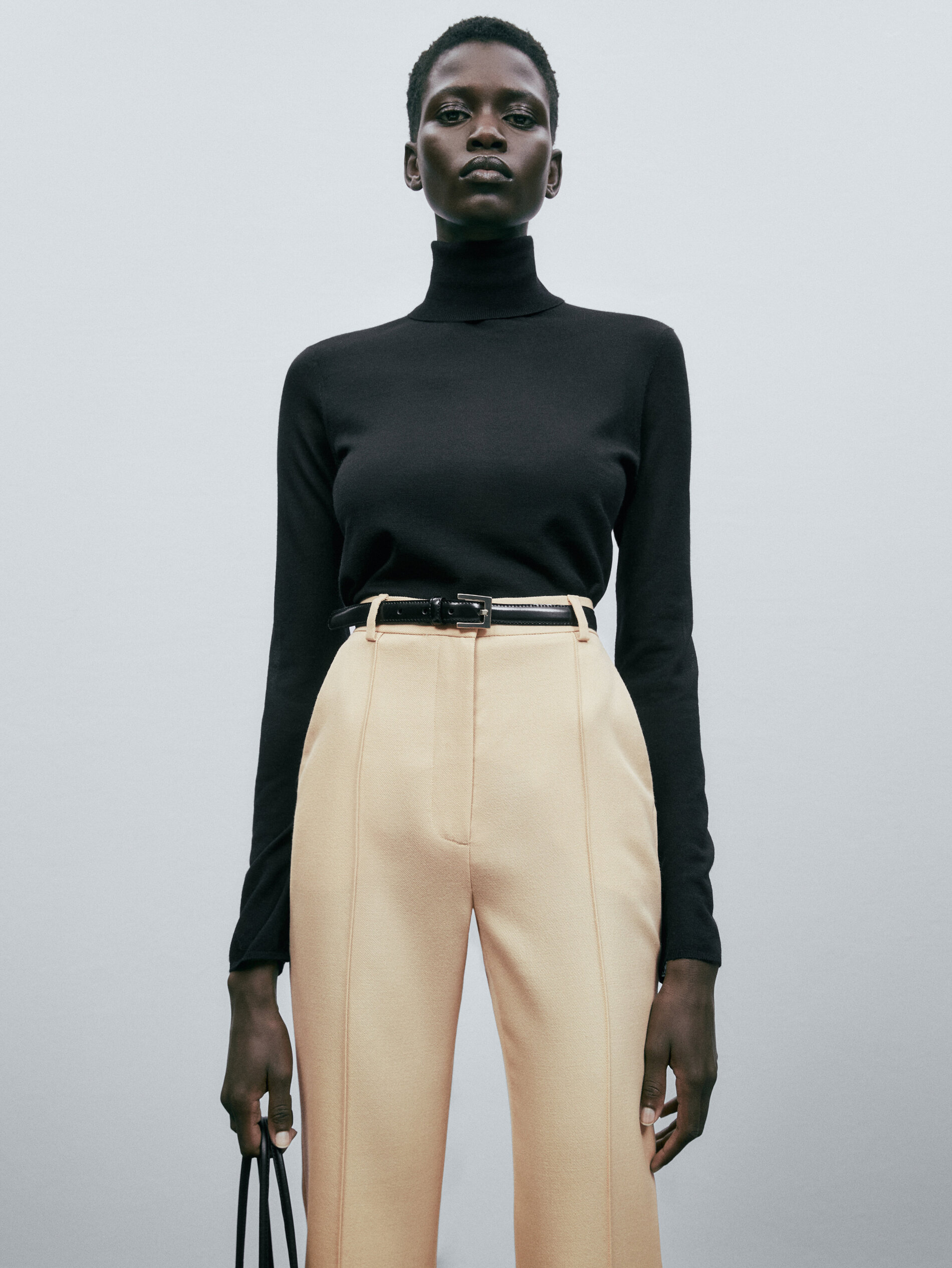 Jersey 100% lana merino extrafino - NEGRO