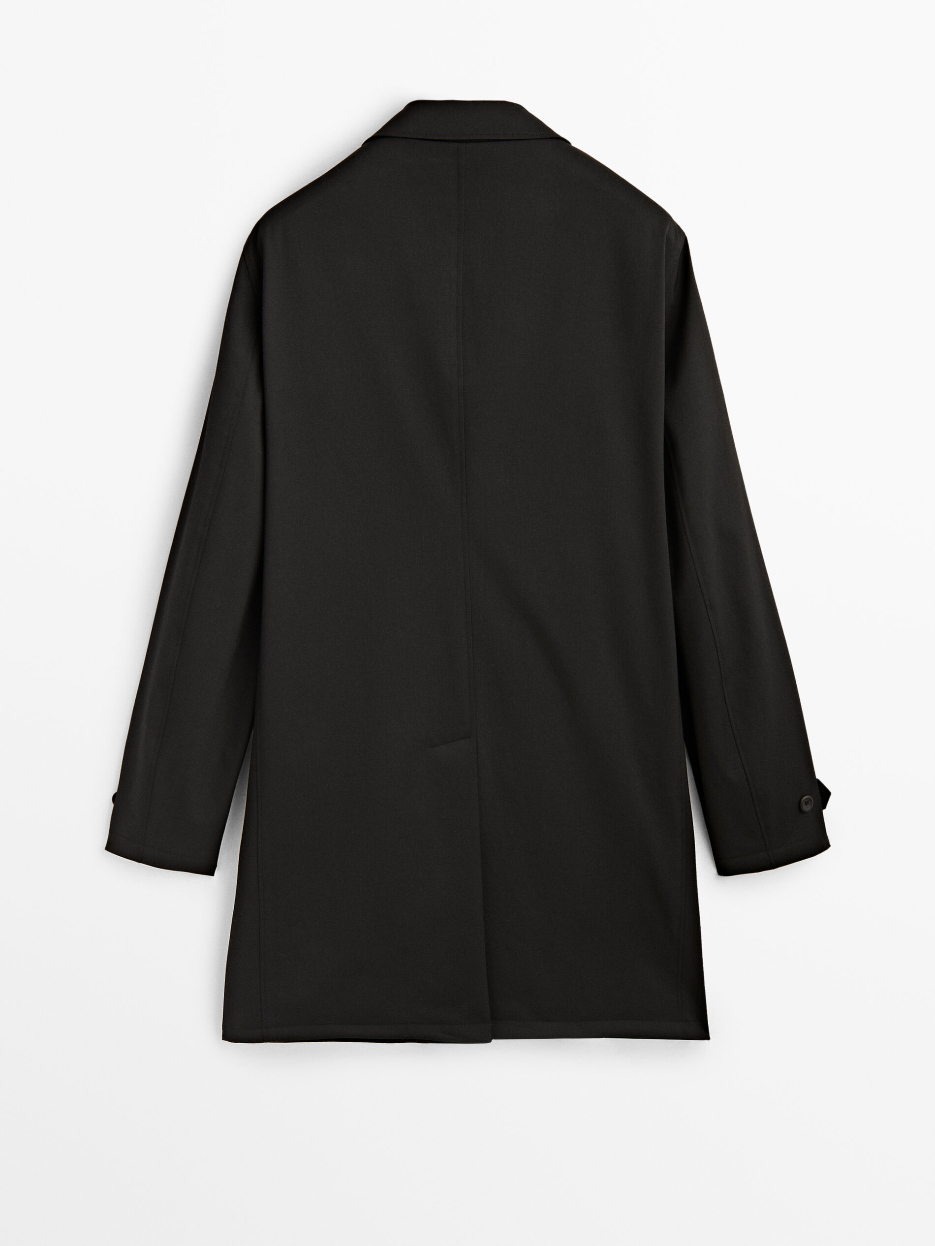 Chaqueta trench con lana - NEGRO