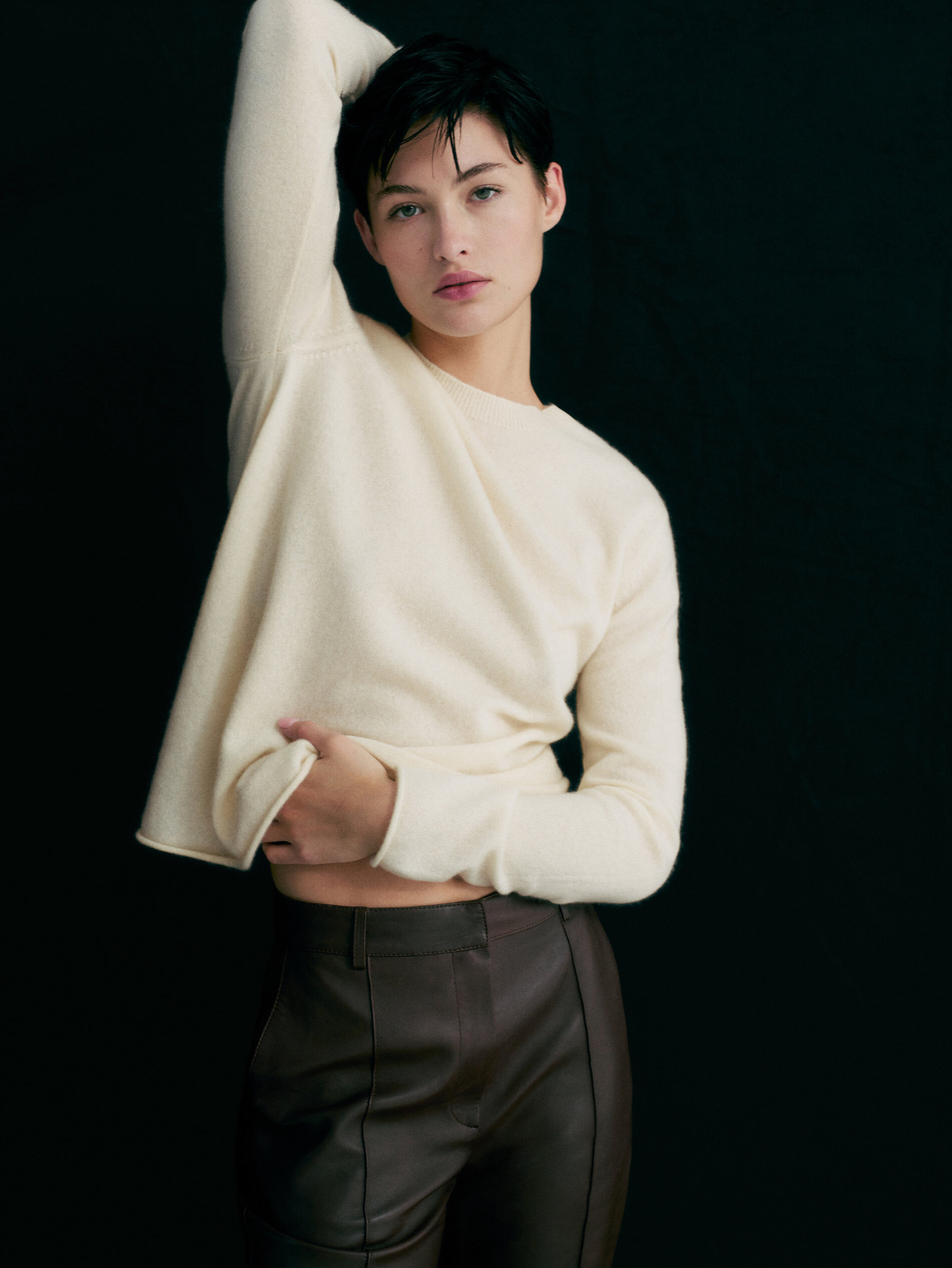 Jersey 100% cashmere cuello redondo - CRUDO