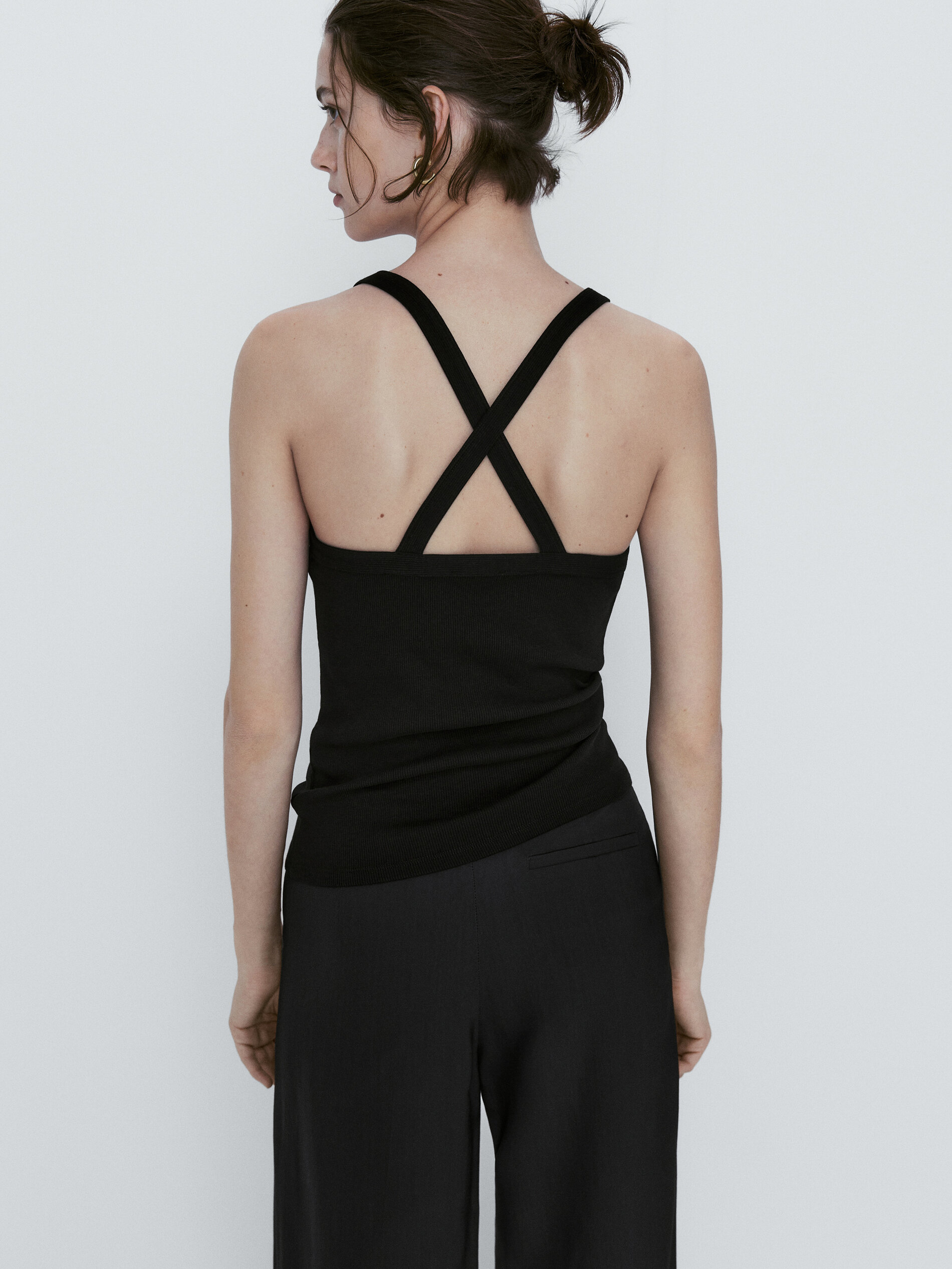 Pantalón ancho detalle botones - AZUL MARINO