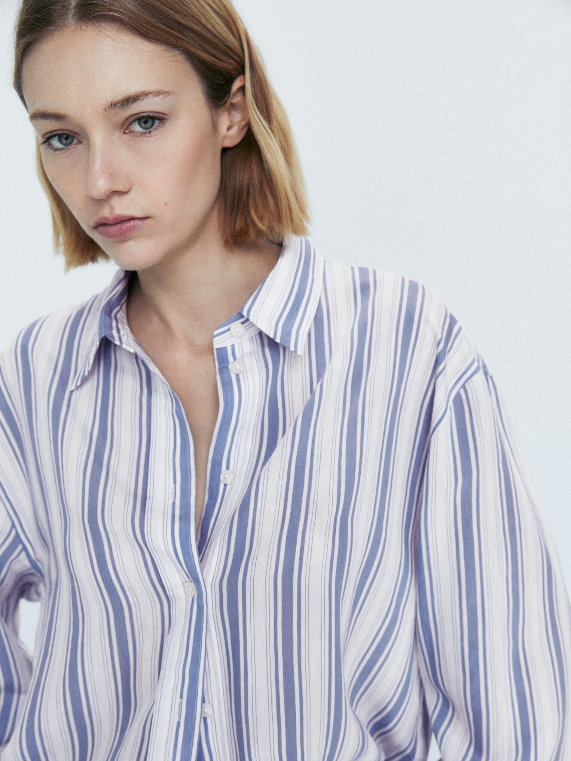 Camisa rayas celeste - CELESTE