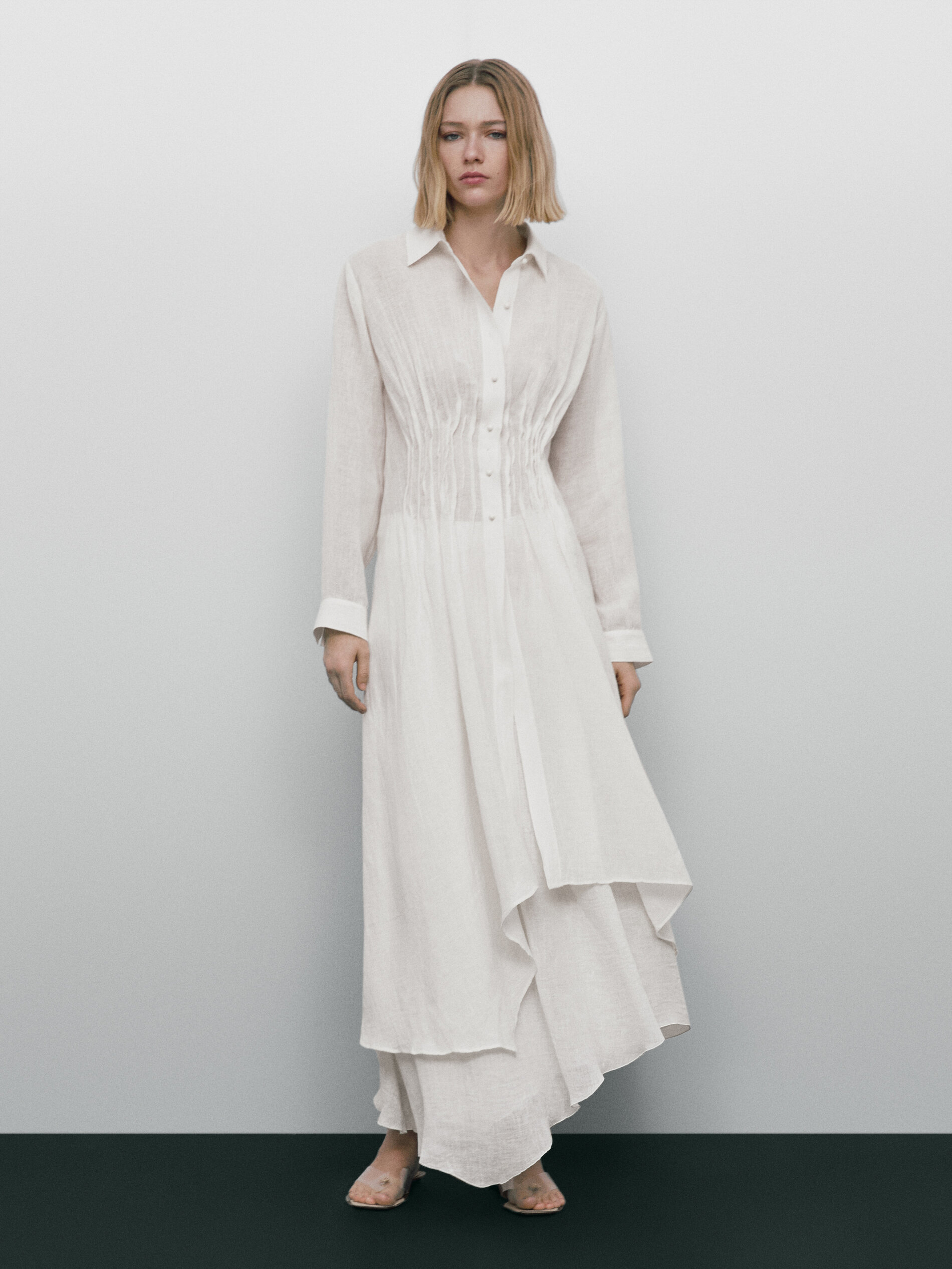 Blusón pliegues Limited Edition - CRUDO