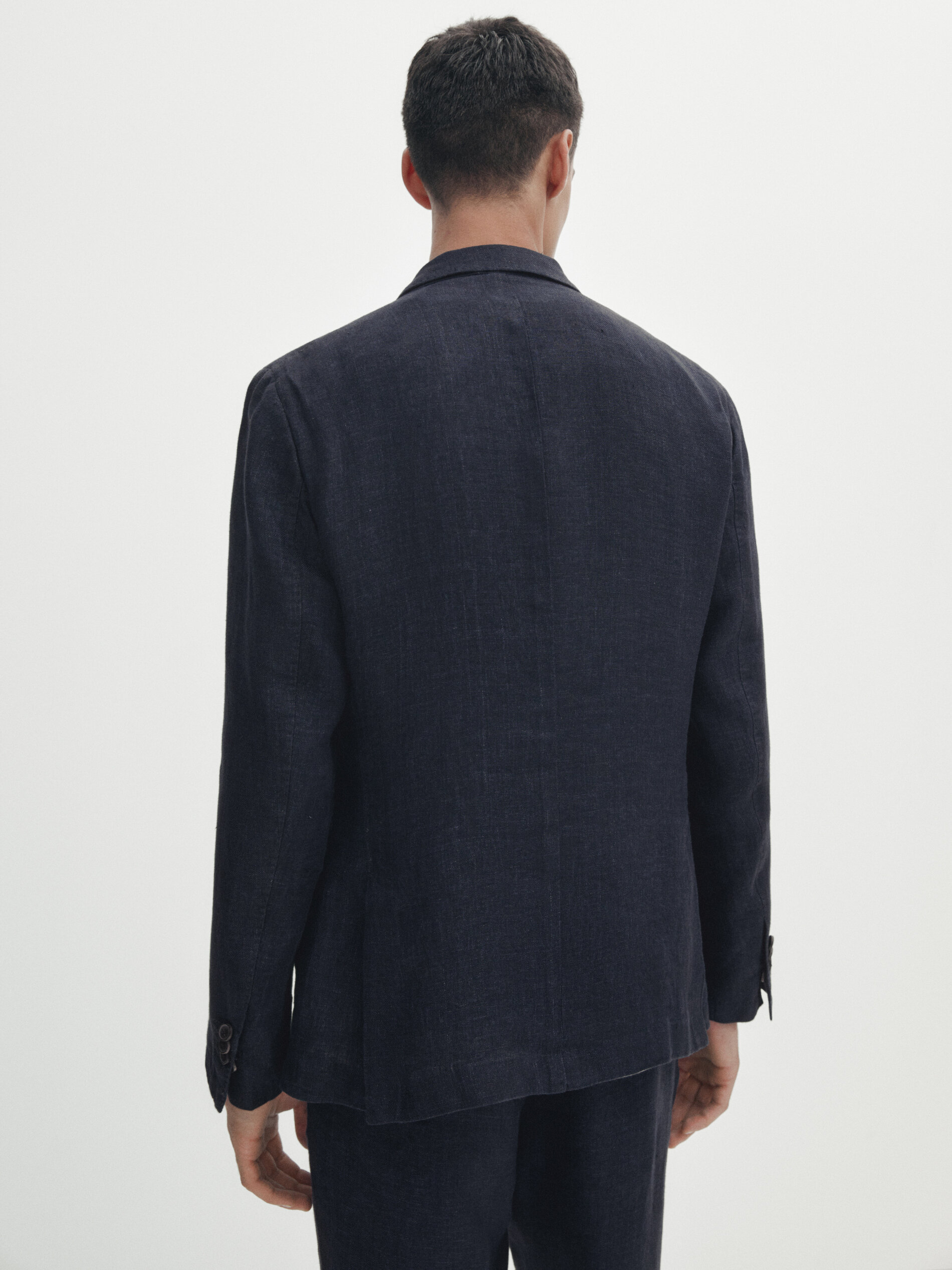 Americana traje lino sarga azul marino - AZUL MARINO