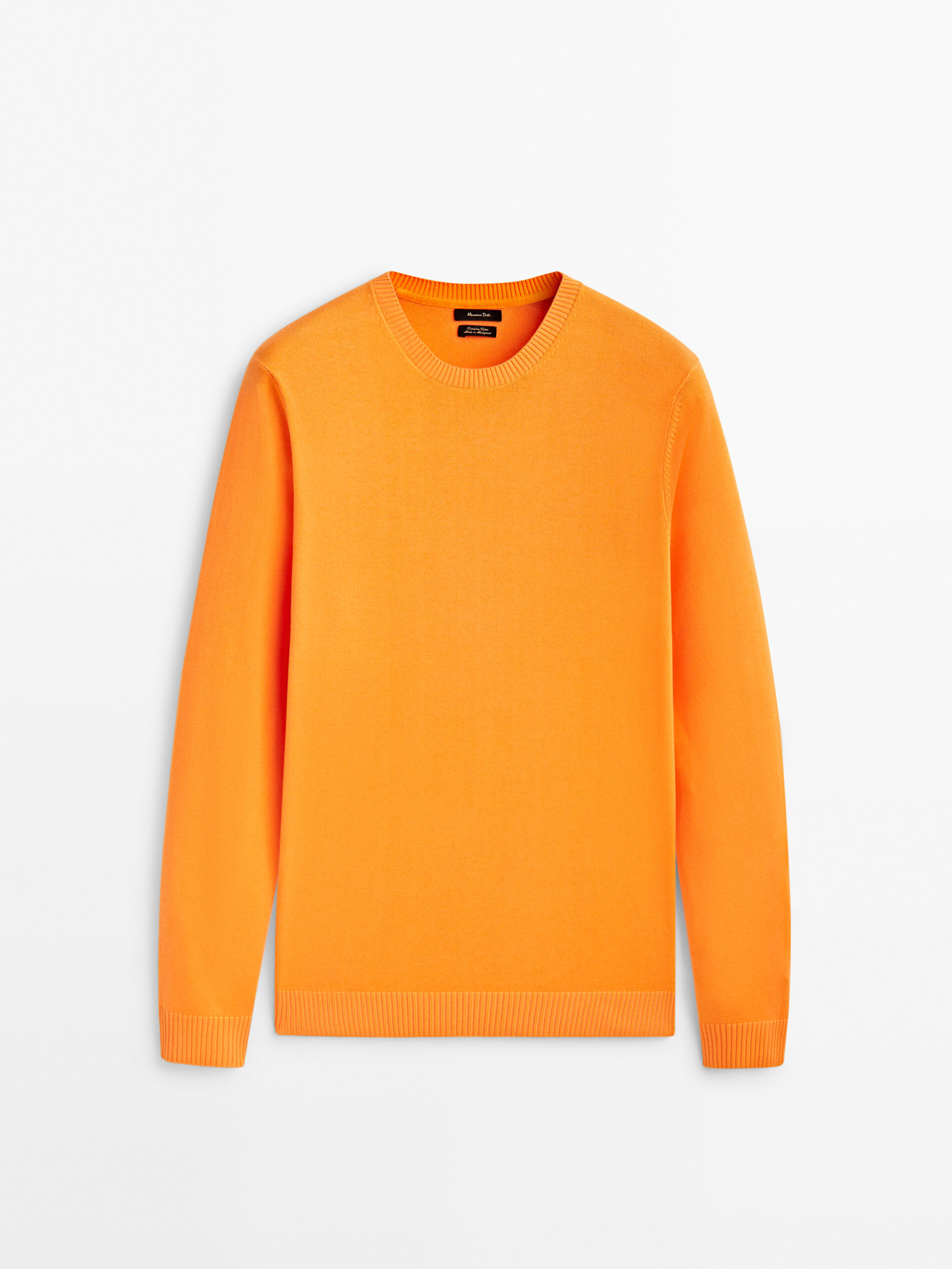 Jersey cuello redondo 100% algodón - TONO NARANJA