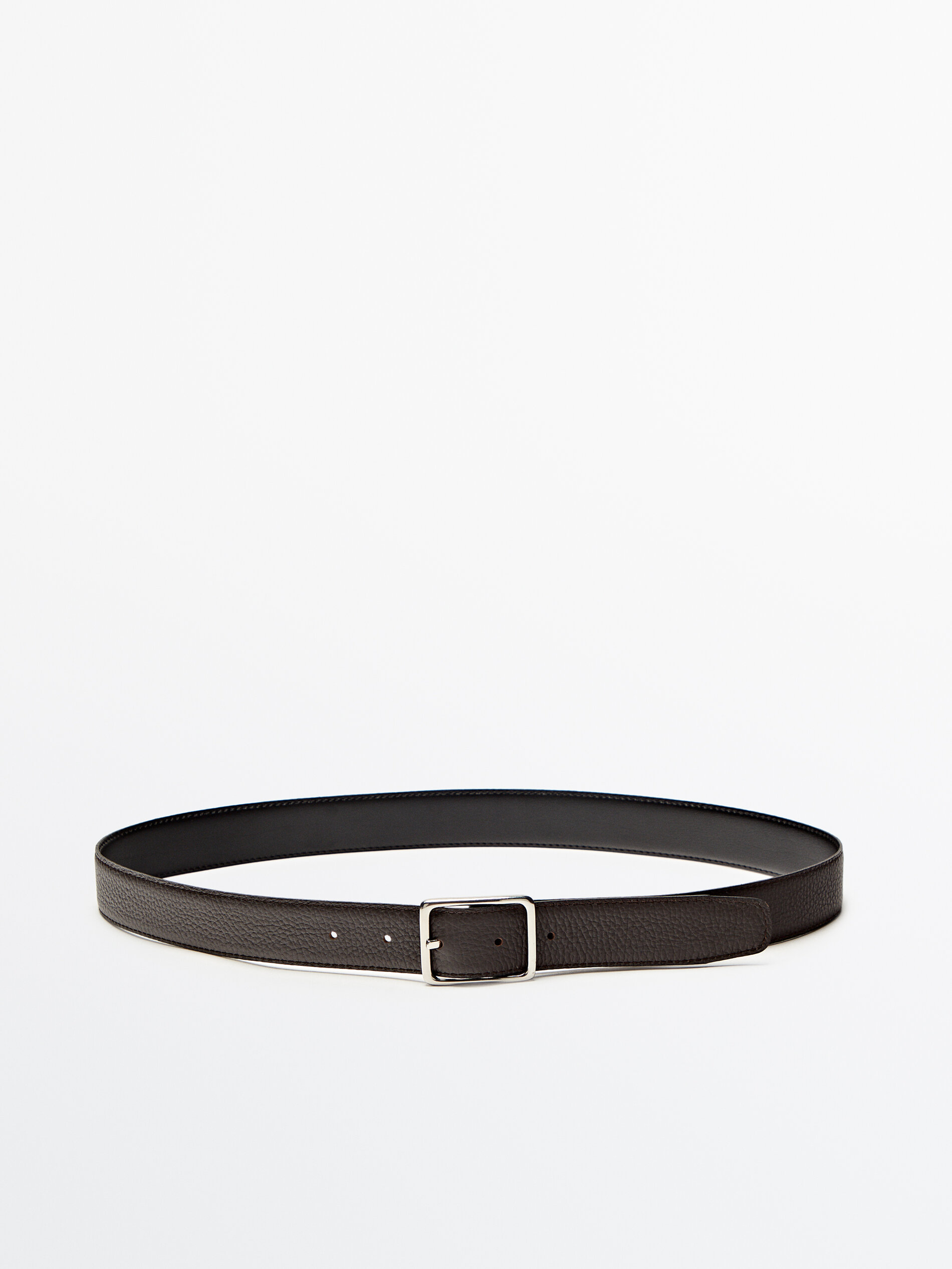 Cinturón reversible de piel - NEGRO