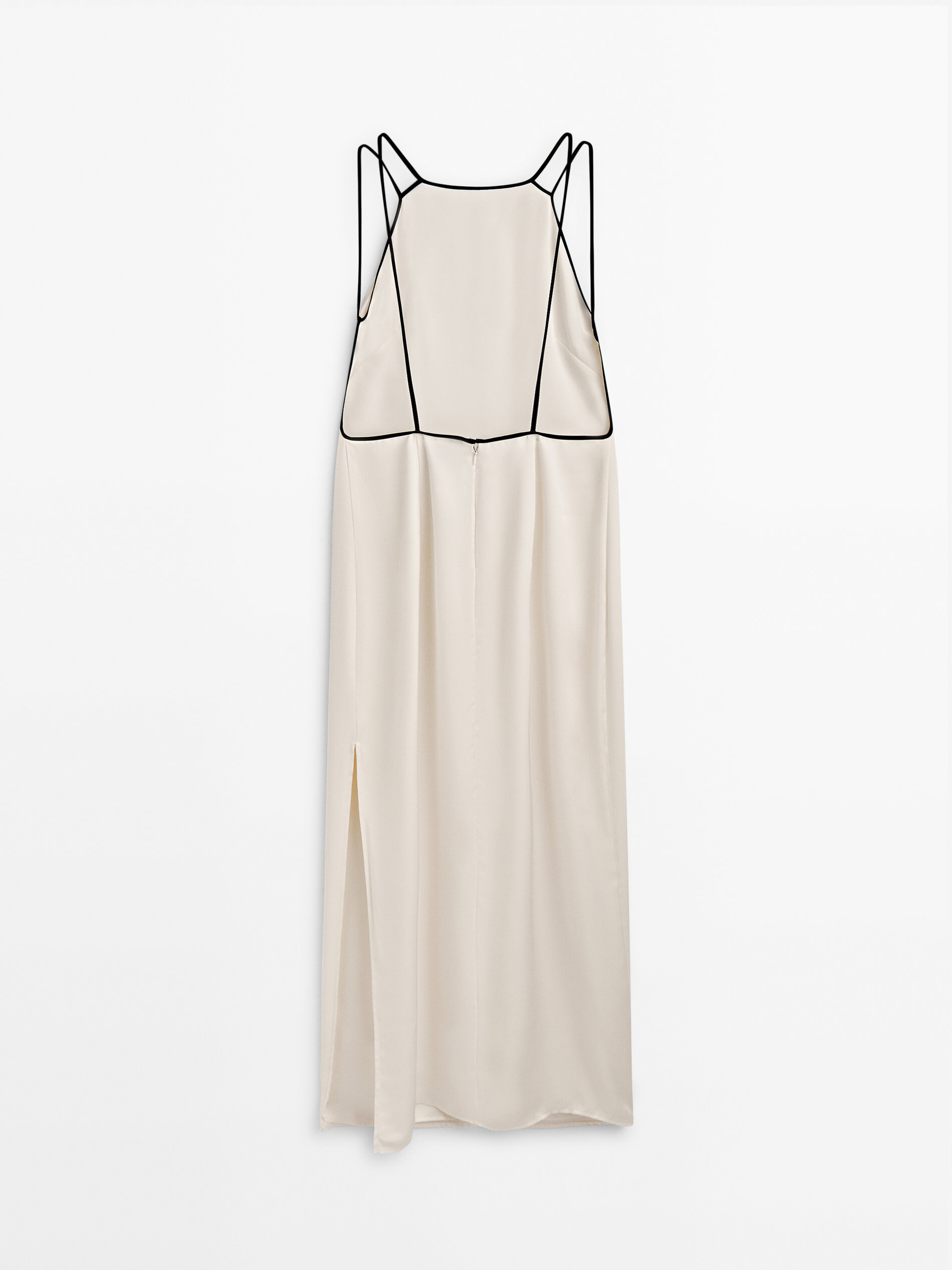 Vestido lencero contraste -Studio - CRUDO