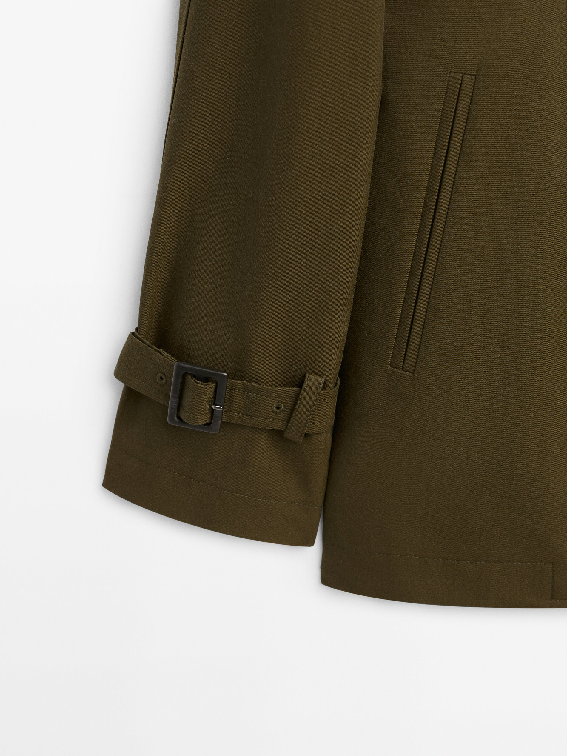 Chaqueta corta cruzada botones - KAKI