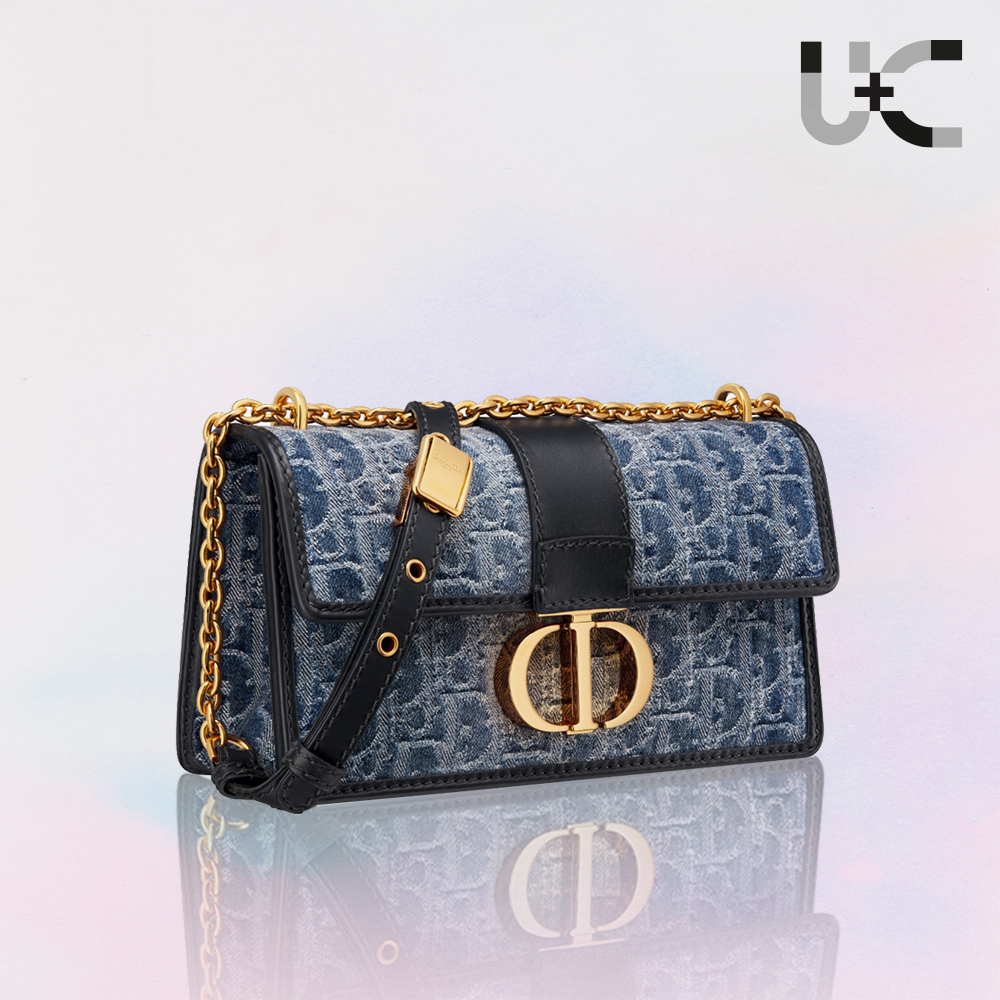 DIOR Oblique 30 Montaigne Flap Denim Bag (Replica)