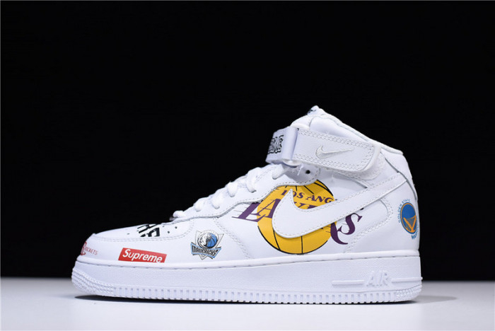 Supreme X Nike Air Force 1 Mid NBA Teams White Aq8017-100