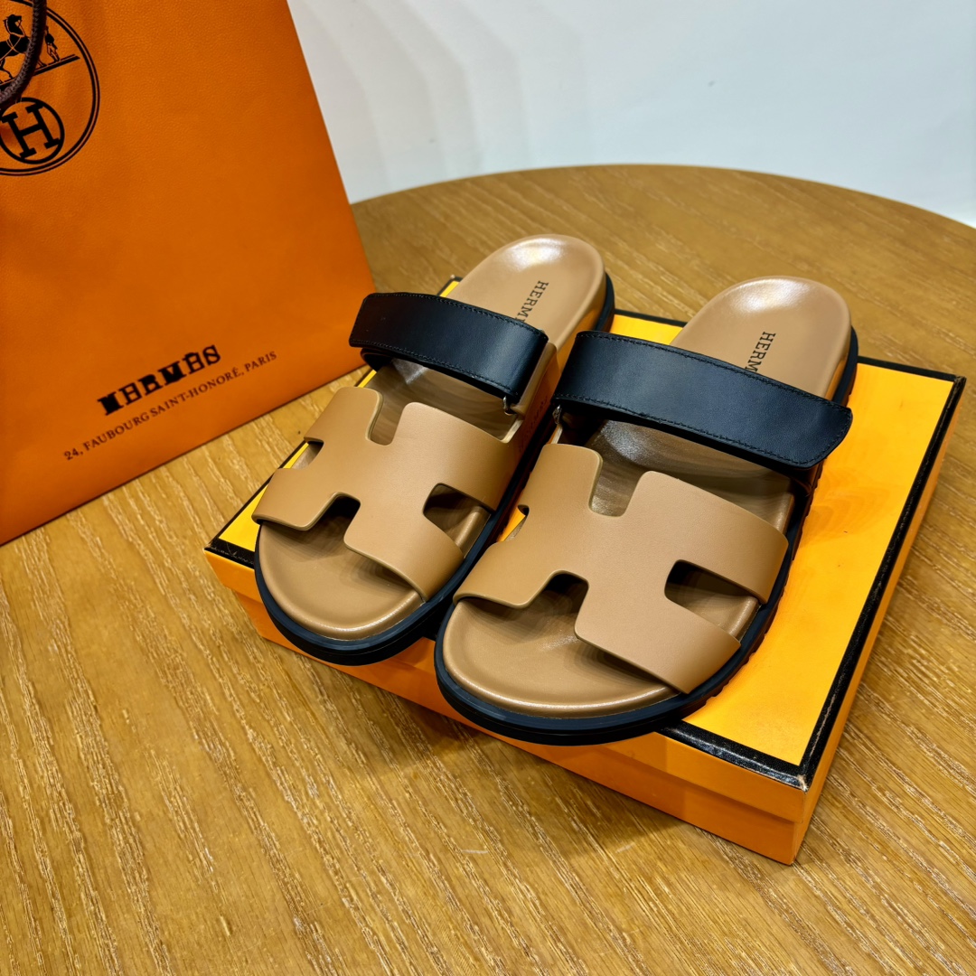 Hermès Chypre leather sandals （Replica）
