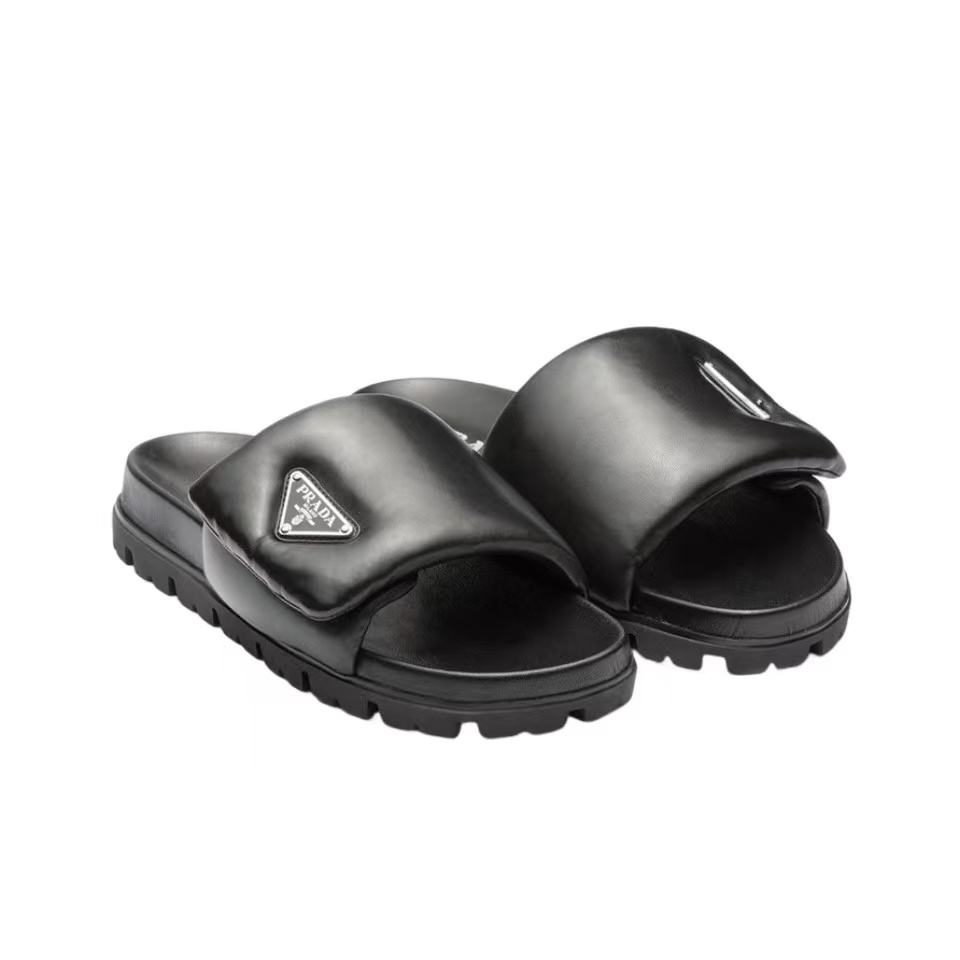 Prada Leather Platform Sandals Slide Sandal (Replica)
