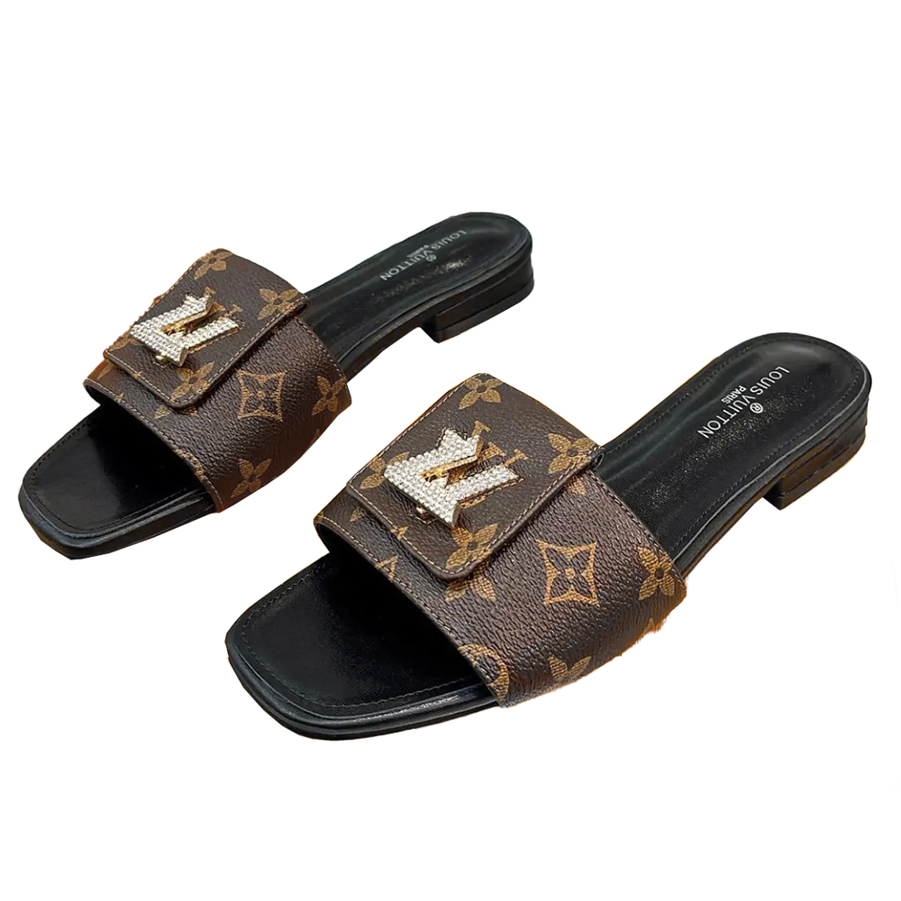Louis Vuitton LV Comfortable Leather Flip-fFops Slide Sandal (Replica)