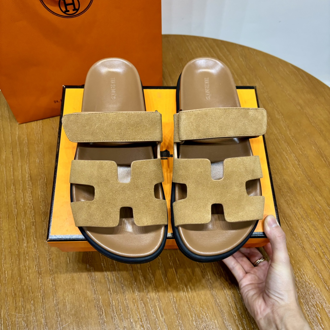 Hermès Chypre leather sandals （Replica）