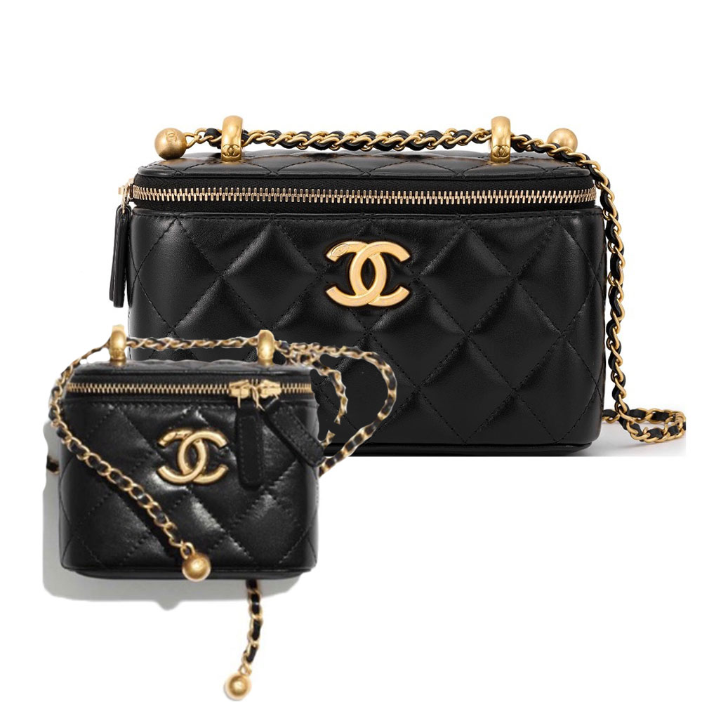 Chanel Double Golden-Ball Makeup Box Black(Replica)