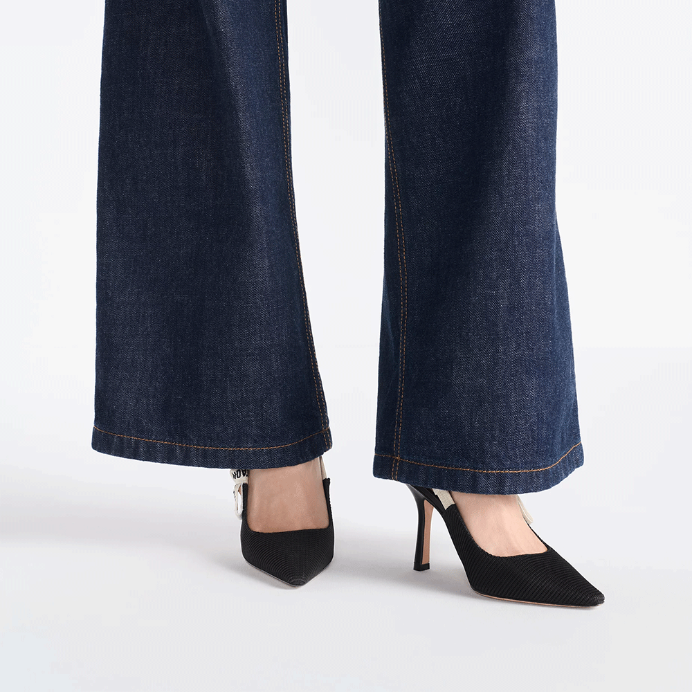 Dior J'Adior Embroidered Lace Halter Heels Slide Sandal (Replica)