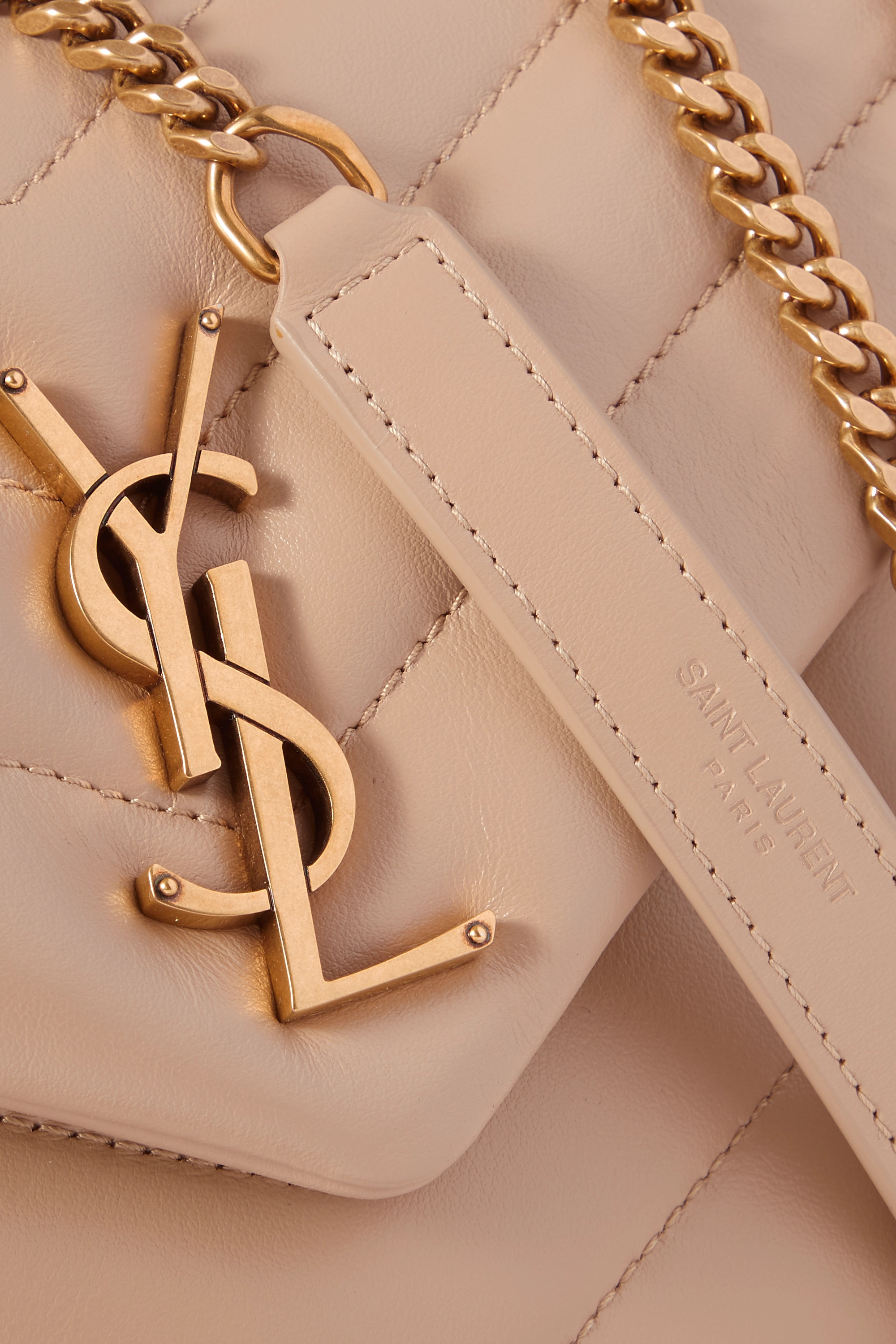 SAINT LAURENT Loulou small quilted leather shoulder bag beige