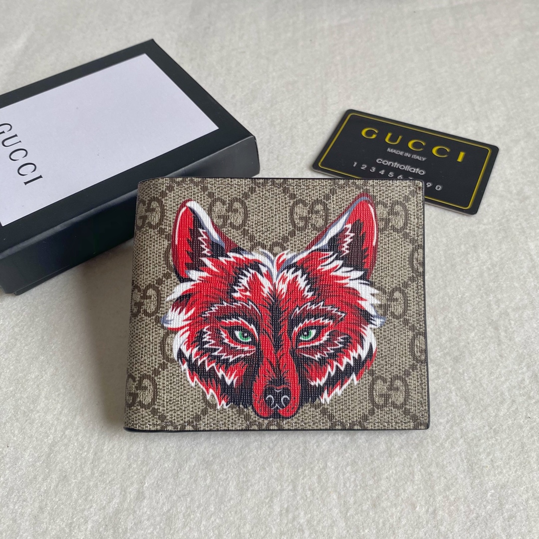 Gucci Unisex GG Supreme Printed Short Wallet（Replica）