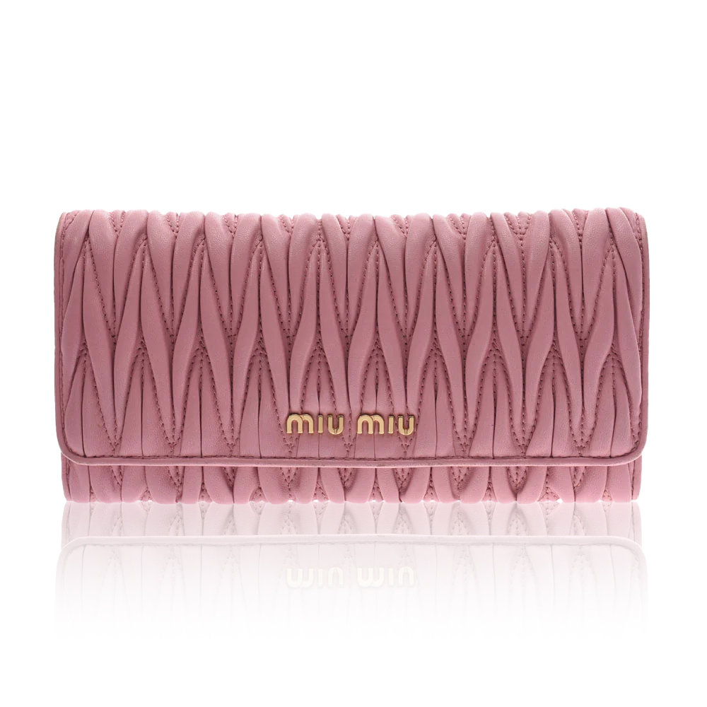 MIU MIU Matelassé Leather Long Wallet(Replica)