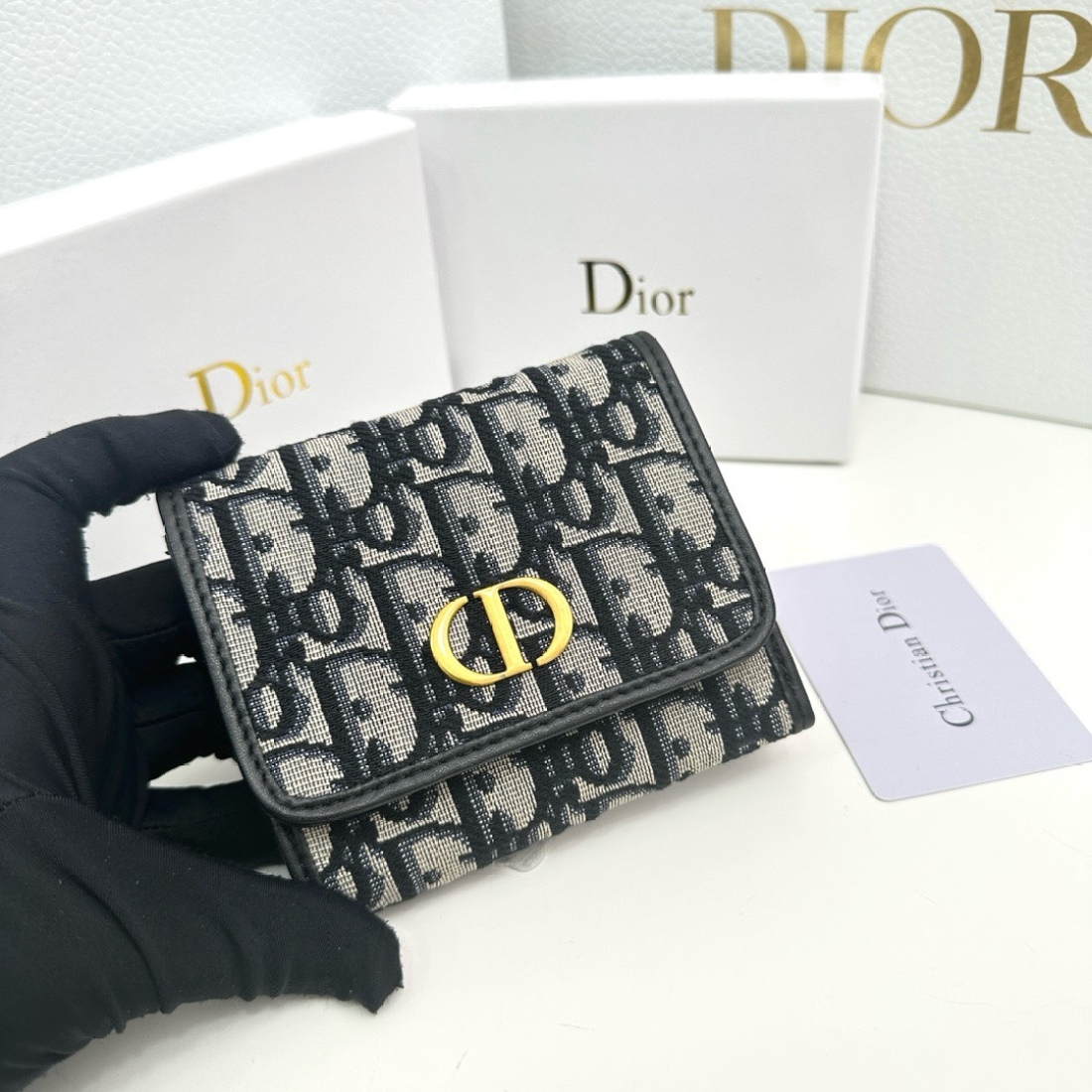 Dior 30 Montaigne Three Fold Wallet(Replica)