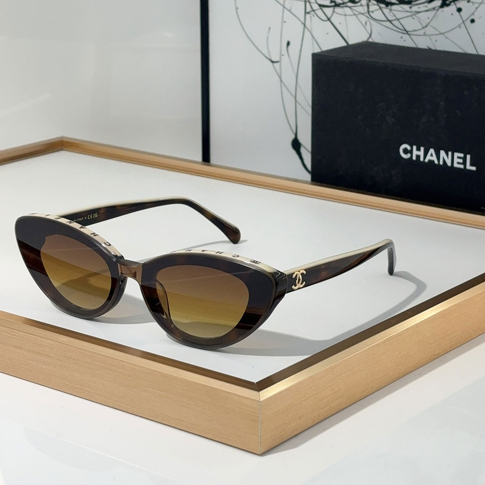 Chanel Mirror leg Logo Cat-eye Sunglasses Top quality (Replica)