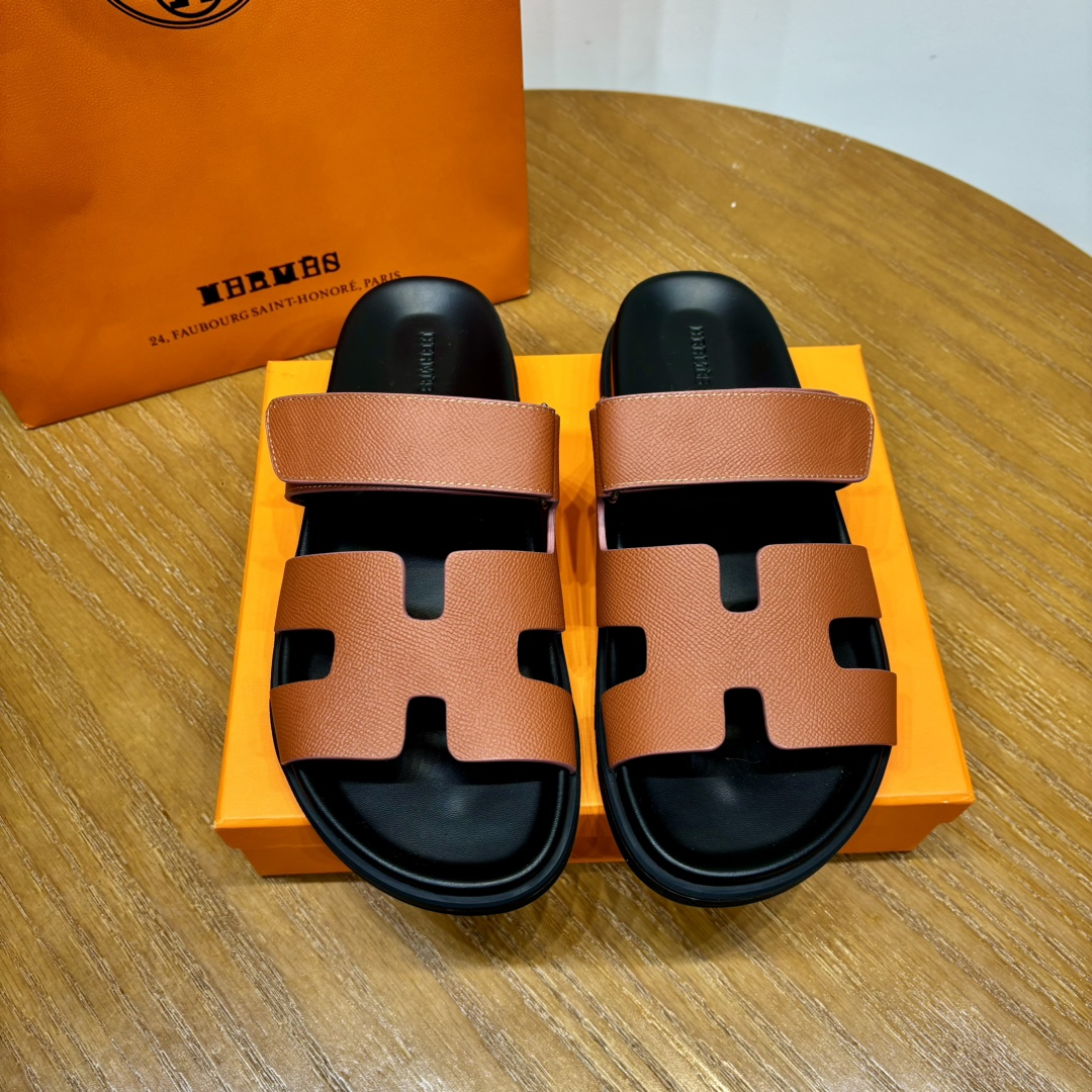 Hermès Chypre leather sandals （Replica）