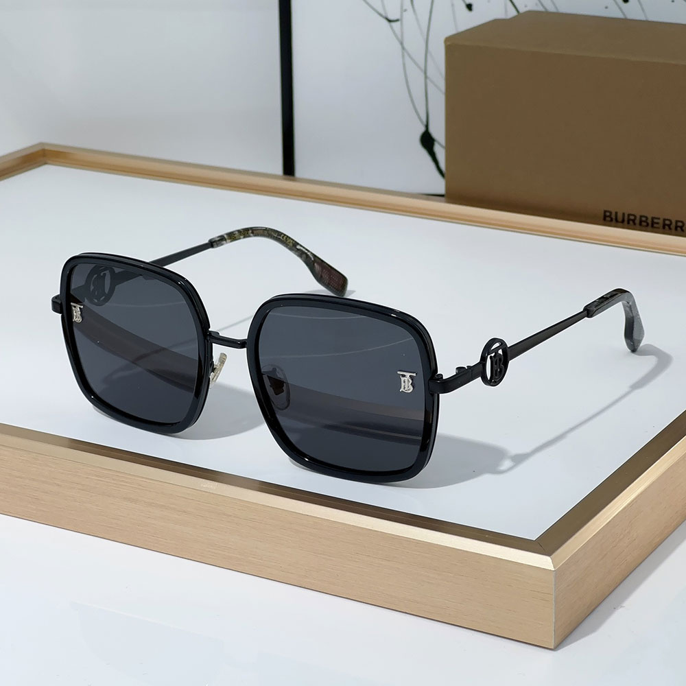 Buberry Slim Hollowed out Logo on Mirror legs Sunglasses Top quality (Replica)