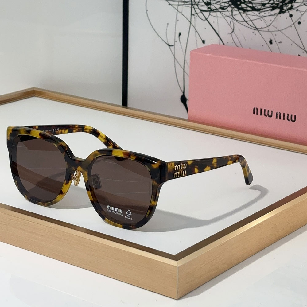 MIU MIU Mirror leg logo irregular shaped Sunglasses Top quality (Replica)