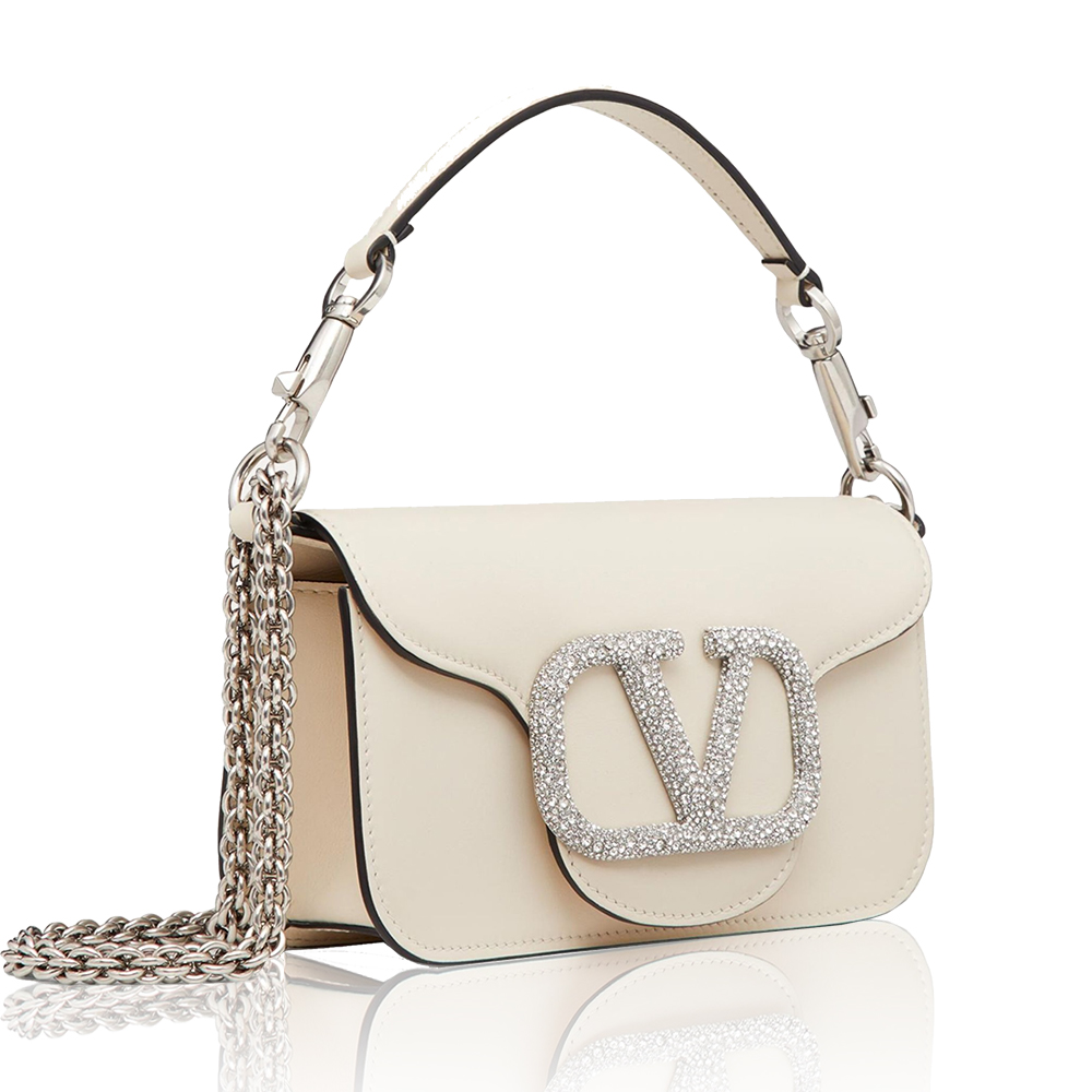 VALENTINO GARAVANI LOCÒ MICRO BAG WITH CHAIN AND JEWEL LOGO (Replica)