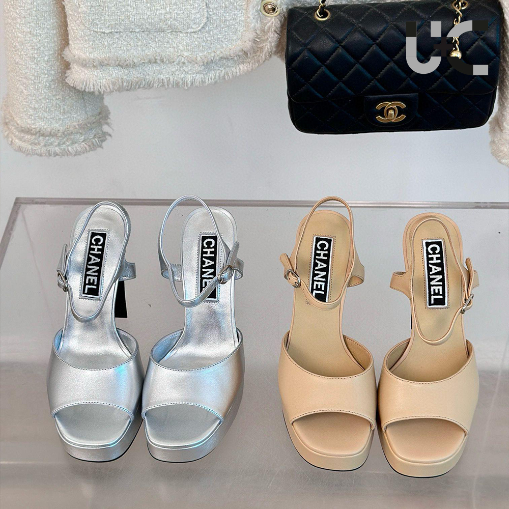 CHANEL Waterproof Platform Double C  12cm Heels (Replica)