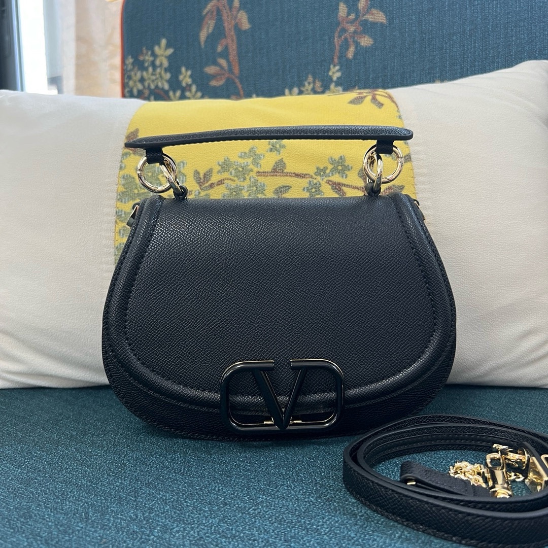 Valentiono VLogo Grainy Flap Tote (Replica)