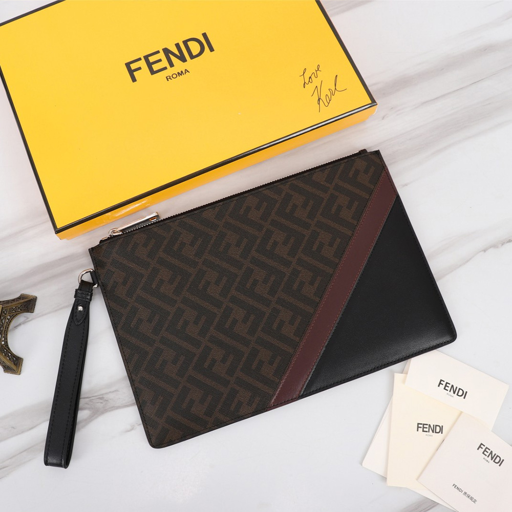FENDI Printed Canvas Clutch (Replica)