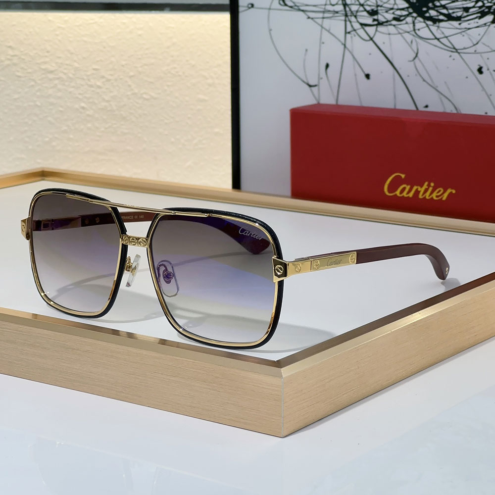 Cartier Metal Side Color Matching Aviator Sunglasses Top quality (Replica)