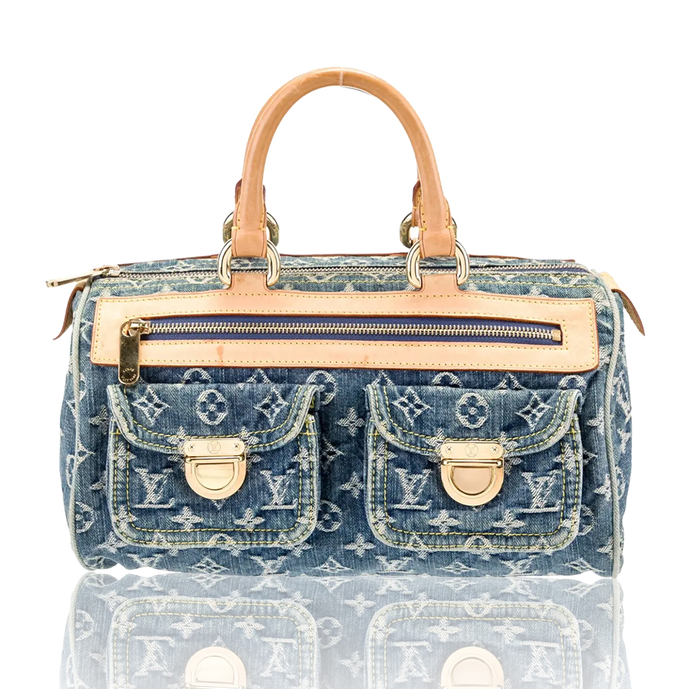 Louis Vuitton LV Monogram Neo Speedy Denim Shoulder Bag Handbag (Replica)