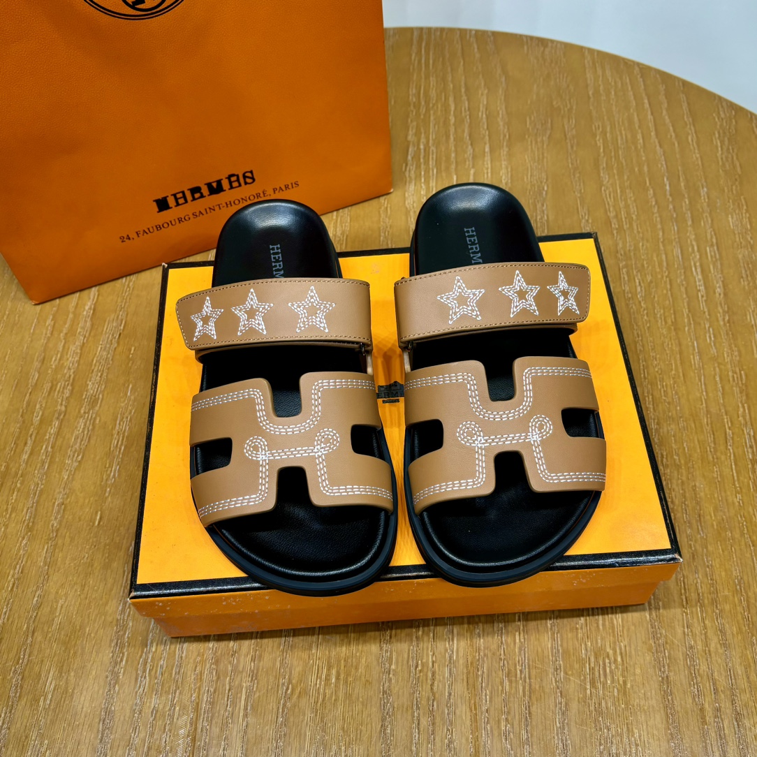 Hermès Chypre leather sandals （Replica）