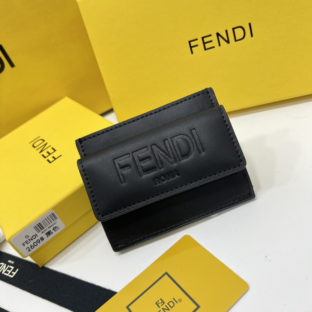 FENDI Snap Leather Wallet  (Replica)