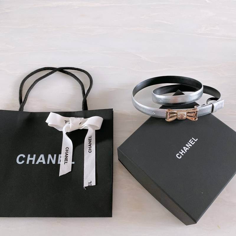 Chanel Belt With Ribbon Buckle Silver Women Belt 30MM
