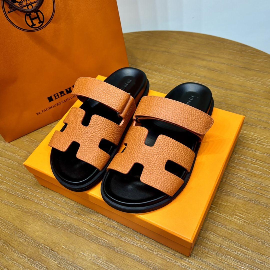 Hermès Chypre leather sandals （Replica）