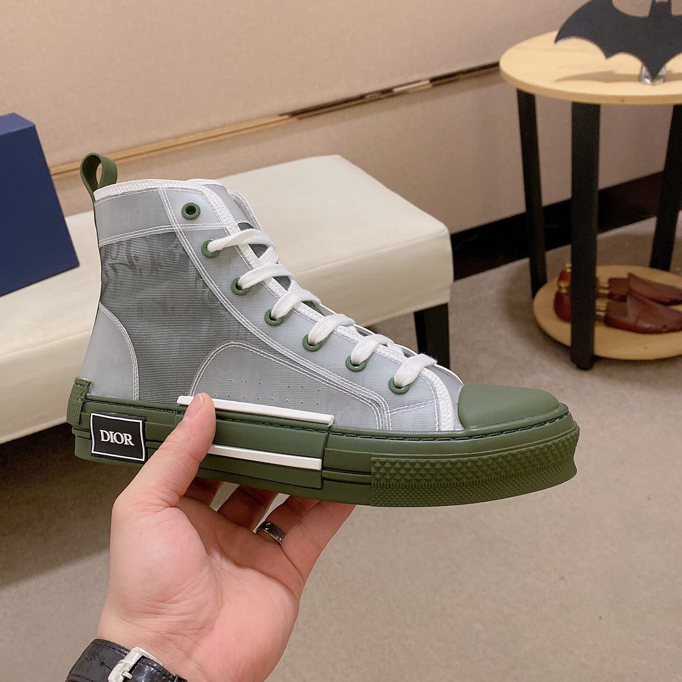 Dior B23 green high-top Shoes