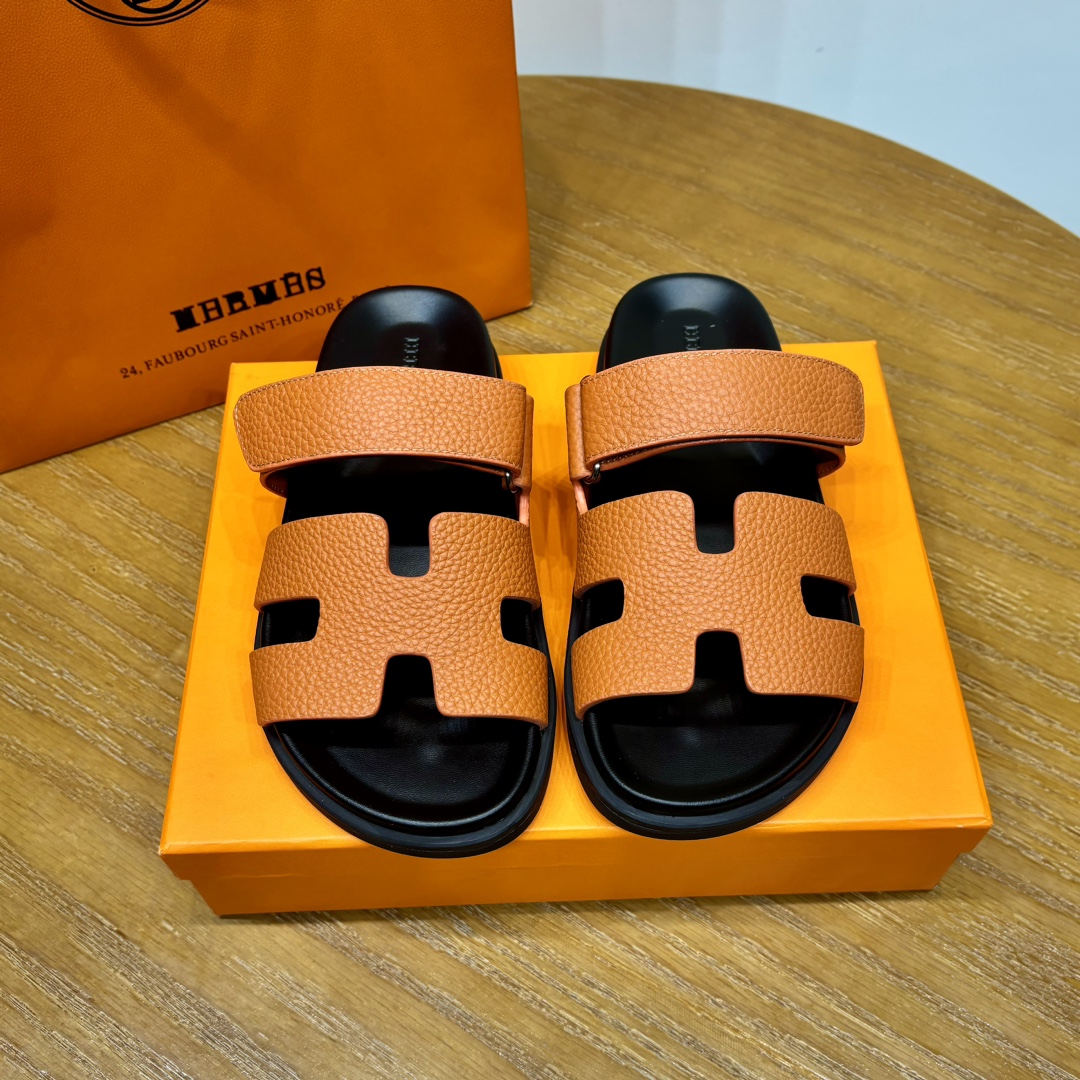 Hermès Chypre leather sandals （Replica）