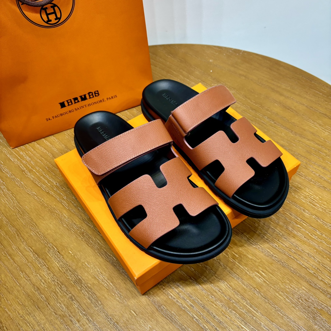 Hermès Chypre leather sandals （Replica）