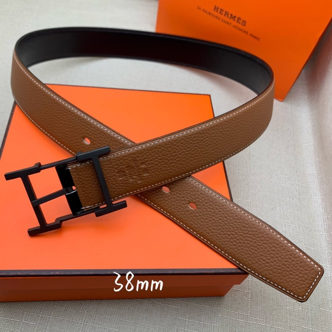 Hermes H Belt Buckle & Reversible Brown For Women, Women Belt 380MM