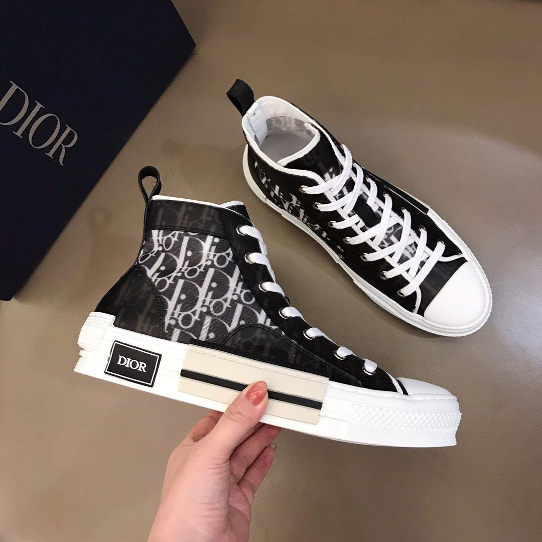 Dior B23 KAWS Black and White Canvas Shoes
